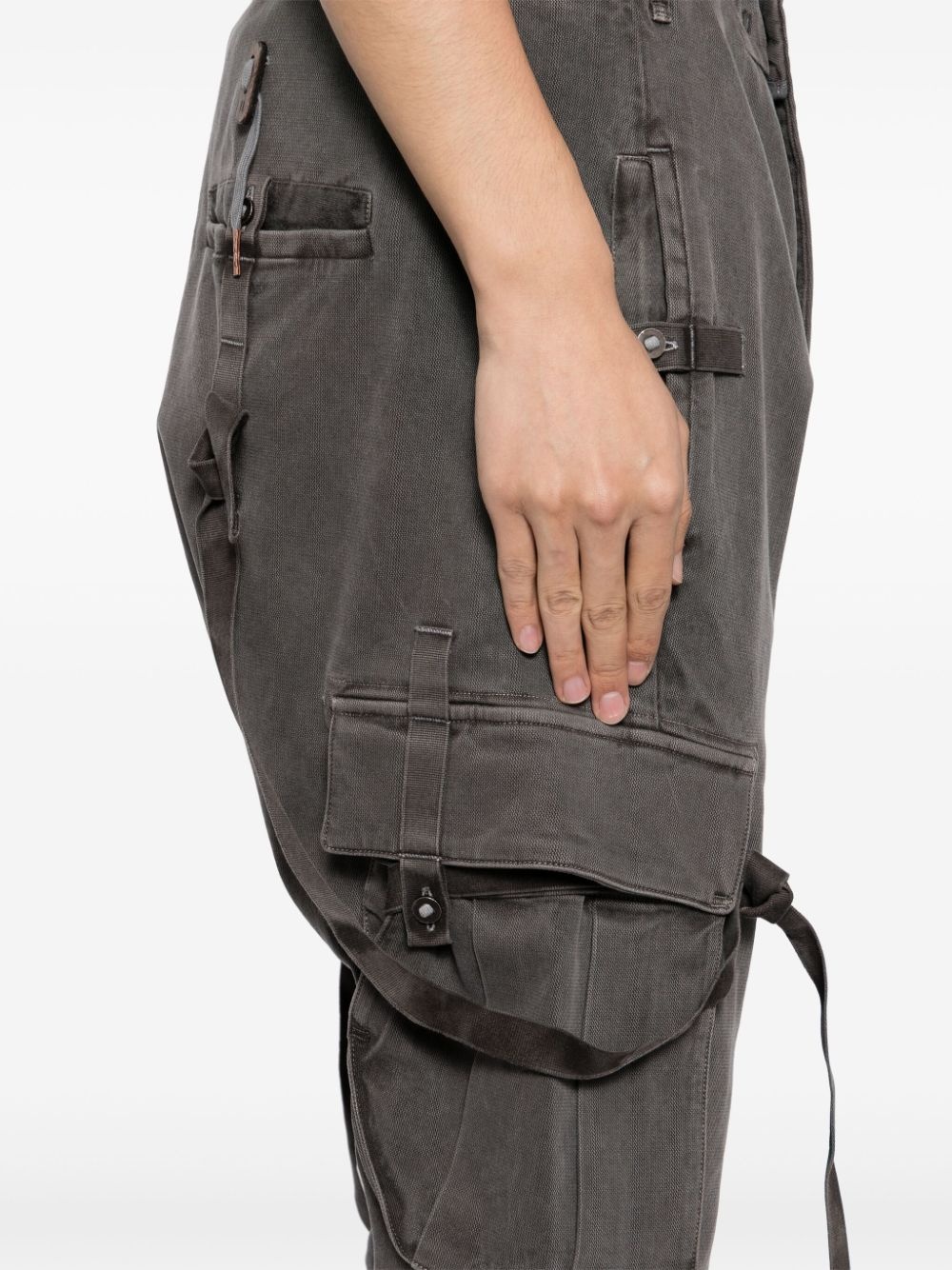 stonewashed cargo track shorts - 5