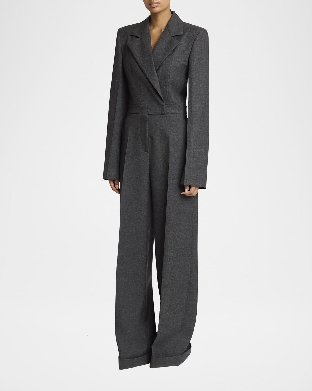 Tuxedo Wool Jumpsuit - 4