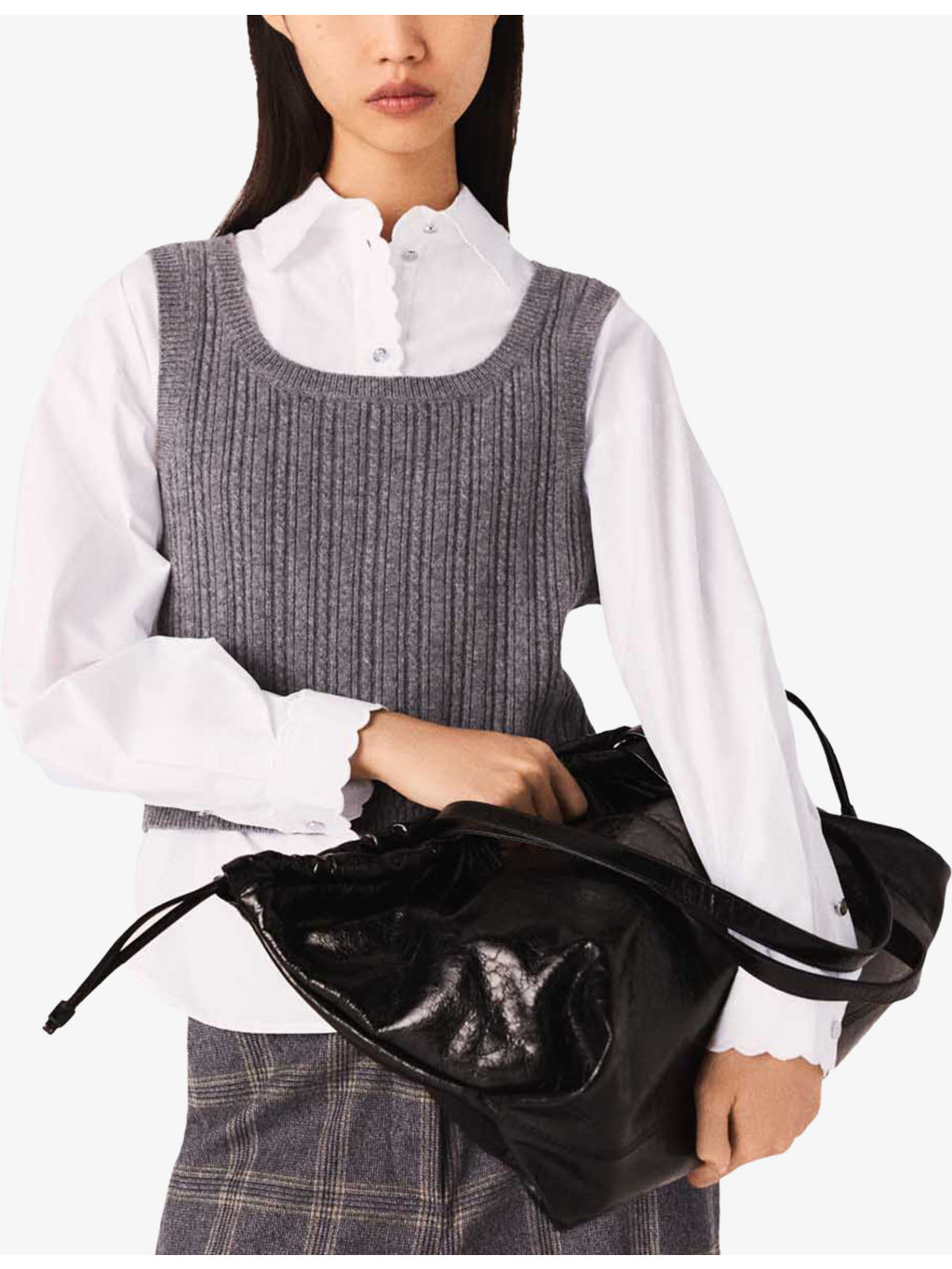 Shirt-Underlayer Ribbed Stretch-Knit Top - 3