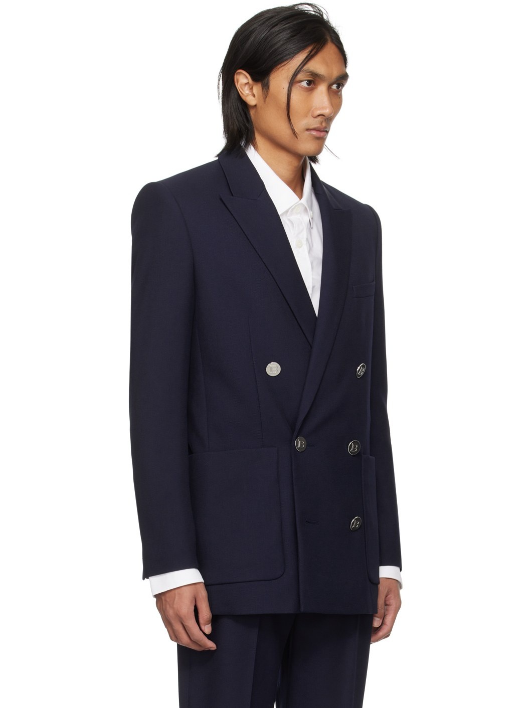 Navy Double-Breasted Blazer - 2