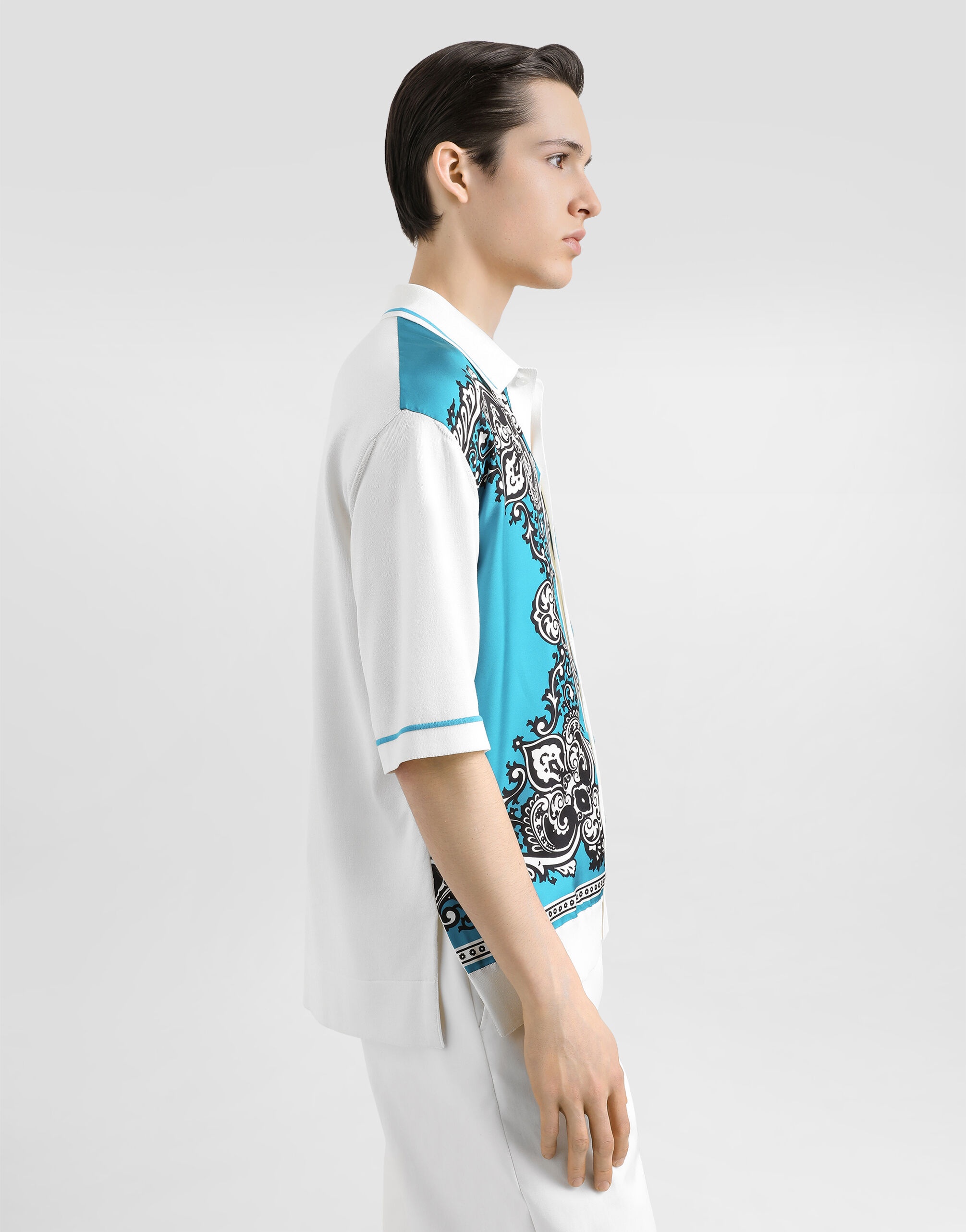 Silk and cotton shirt with bandanna print - 4