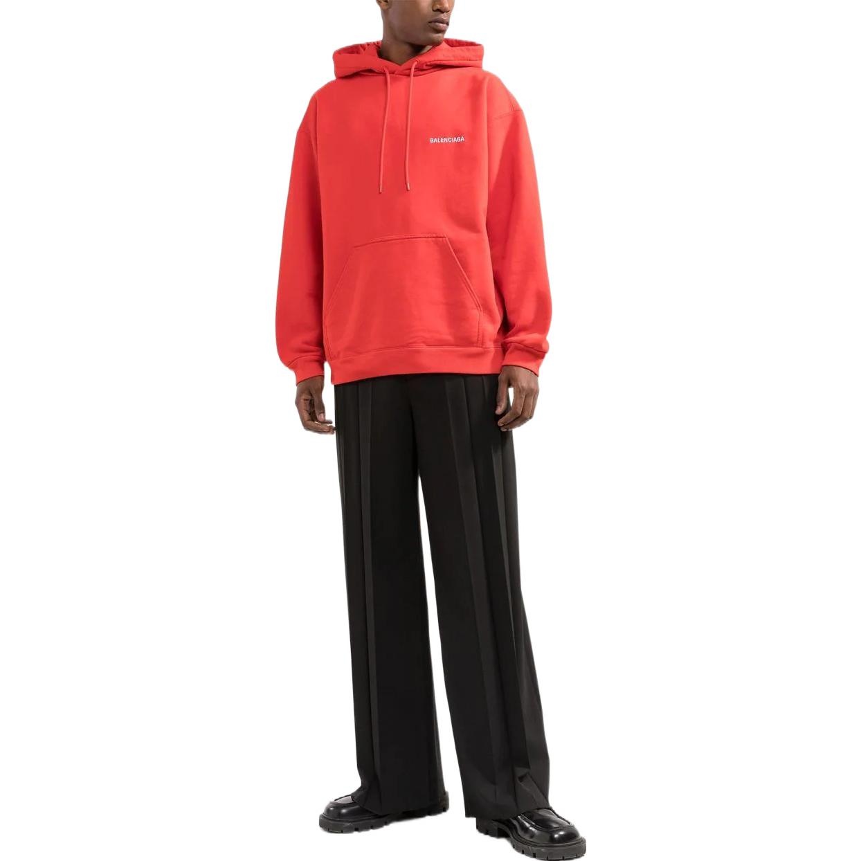 Balenciaga Back Logo Hoodie Regular Fit 'Bright Red' 600583TMVF53168 - 2