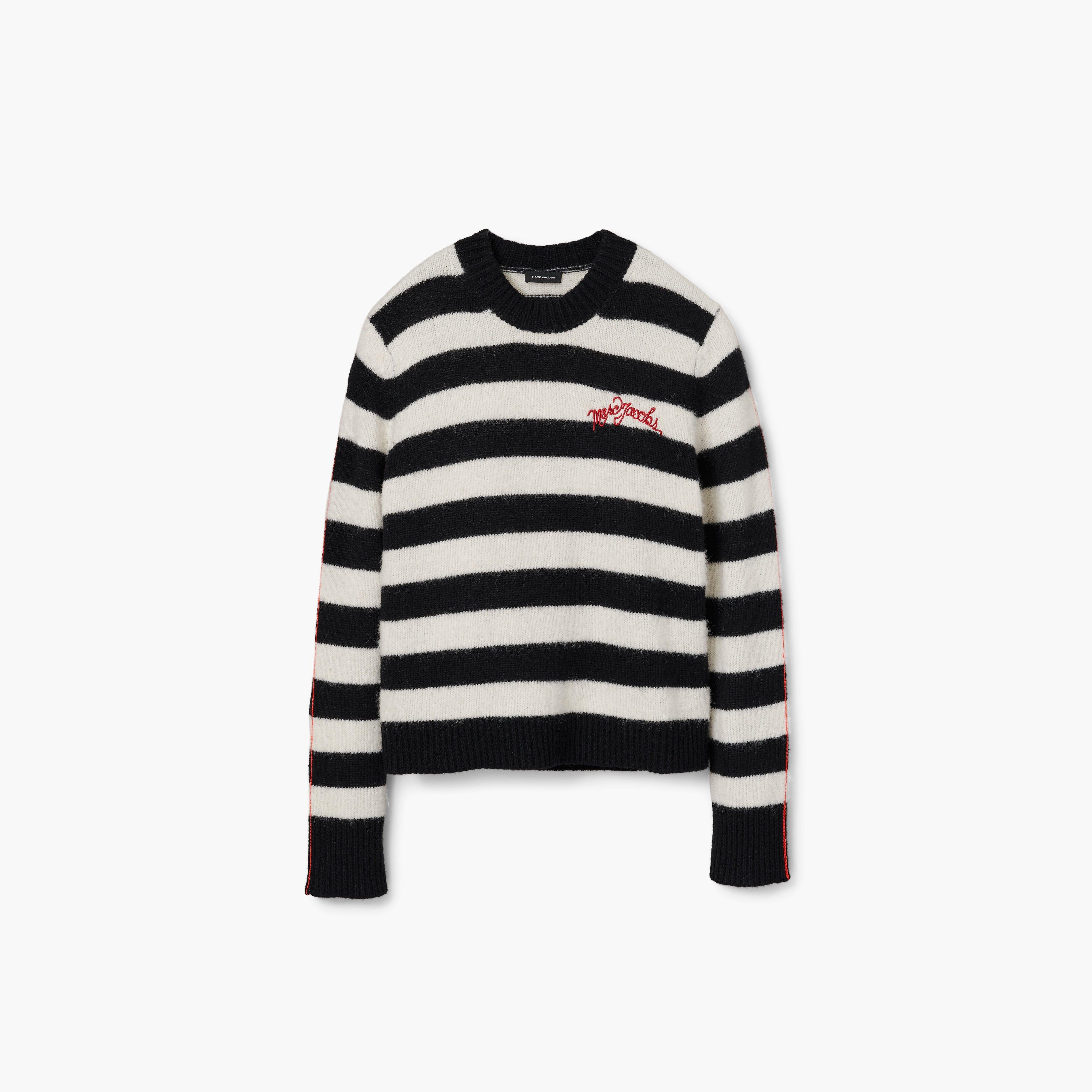 THE STRIPED BRUSHED LOGO SWEATER - 2