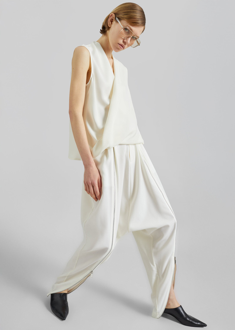 Coperni Double Zipped Sarouel Pants - White 4