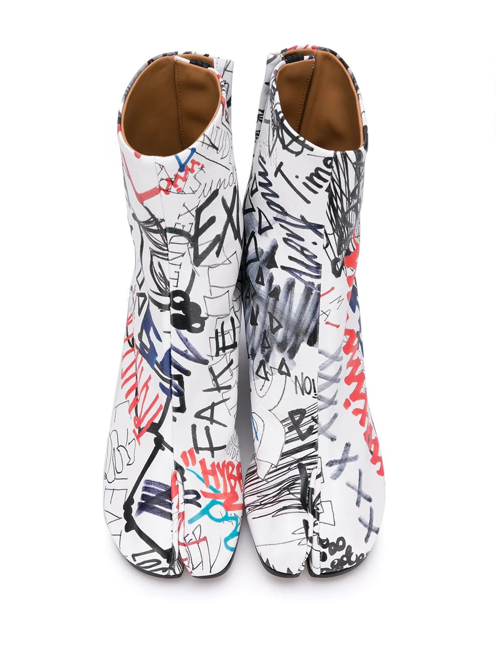 graphic print Tabi ankle boot - 4