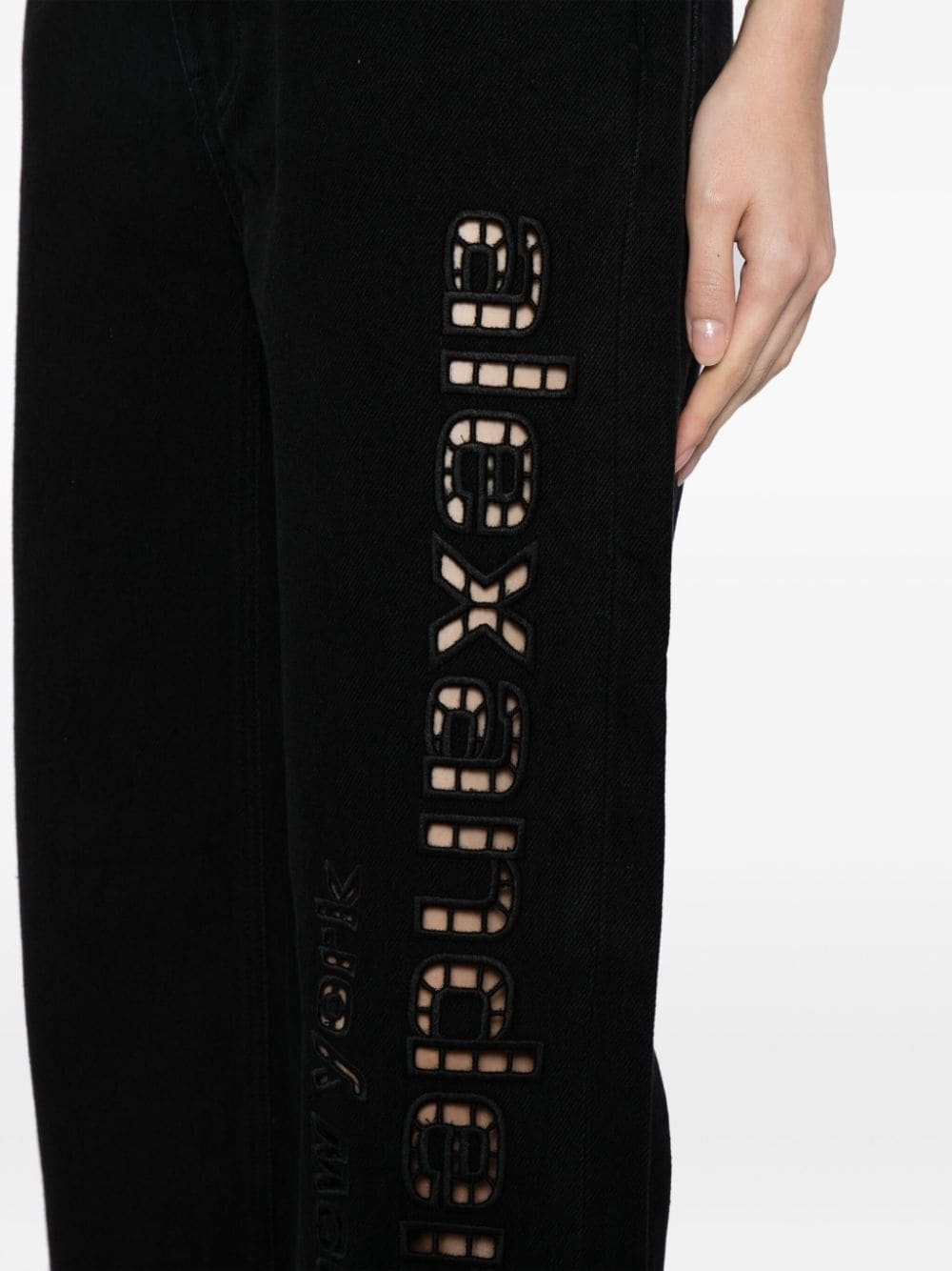 EZ embroidered straight-leg trousers - 5