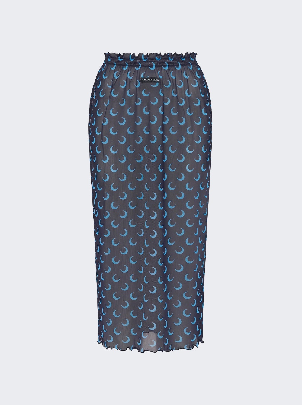 Moon Printed Mesh Midi Skirt Navy - 1