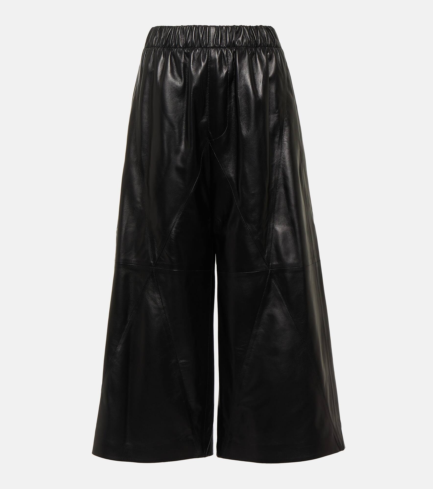 High-rise leather culottes - 1