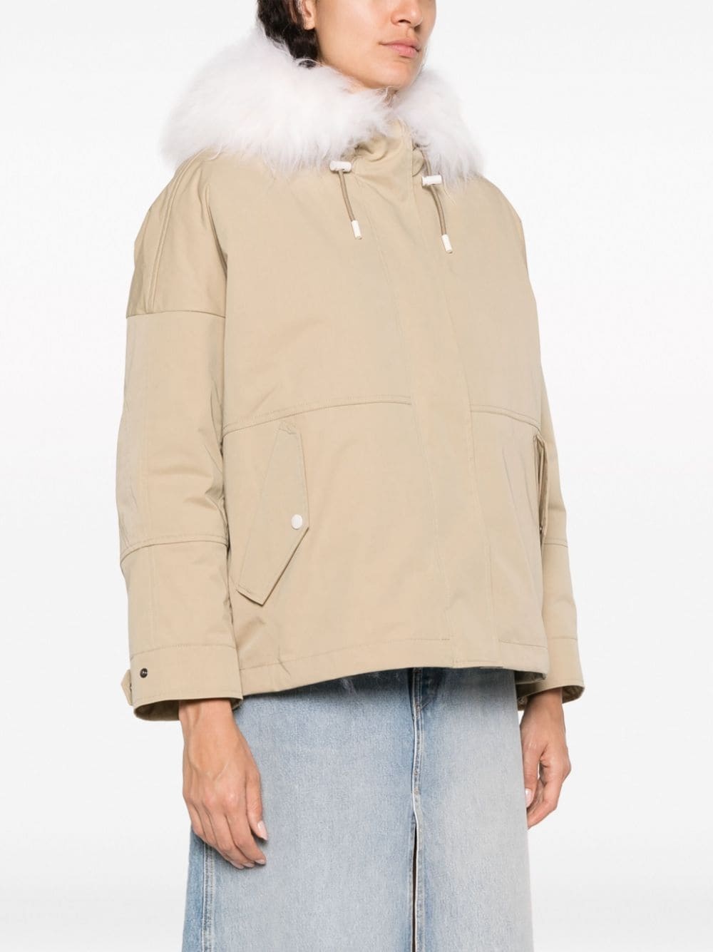 cropped reversible hooded parka - 3