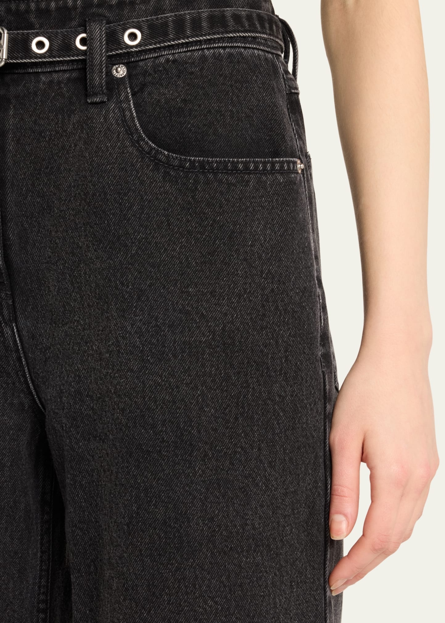 Belted Wide-Leg Jeans - 5