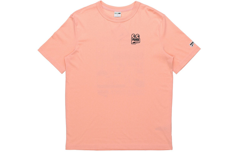 PUMA Peach Downtown Graphic T-Shirt 'Pink Black' 531335-26 - 1