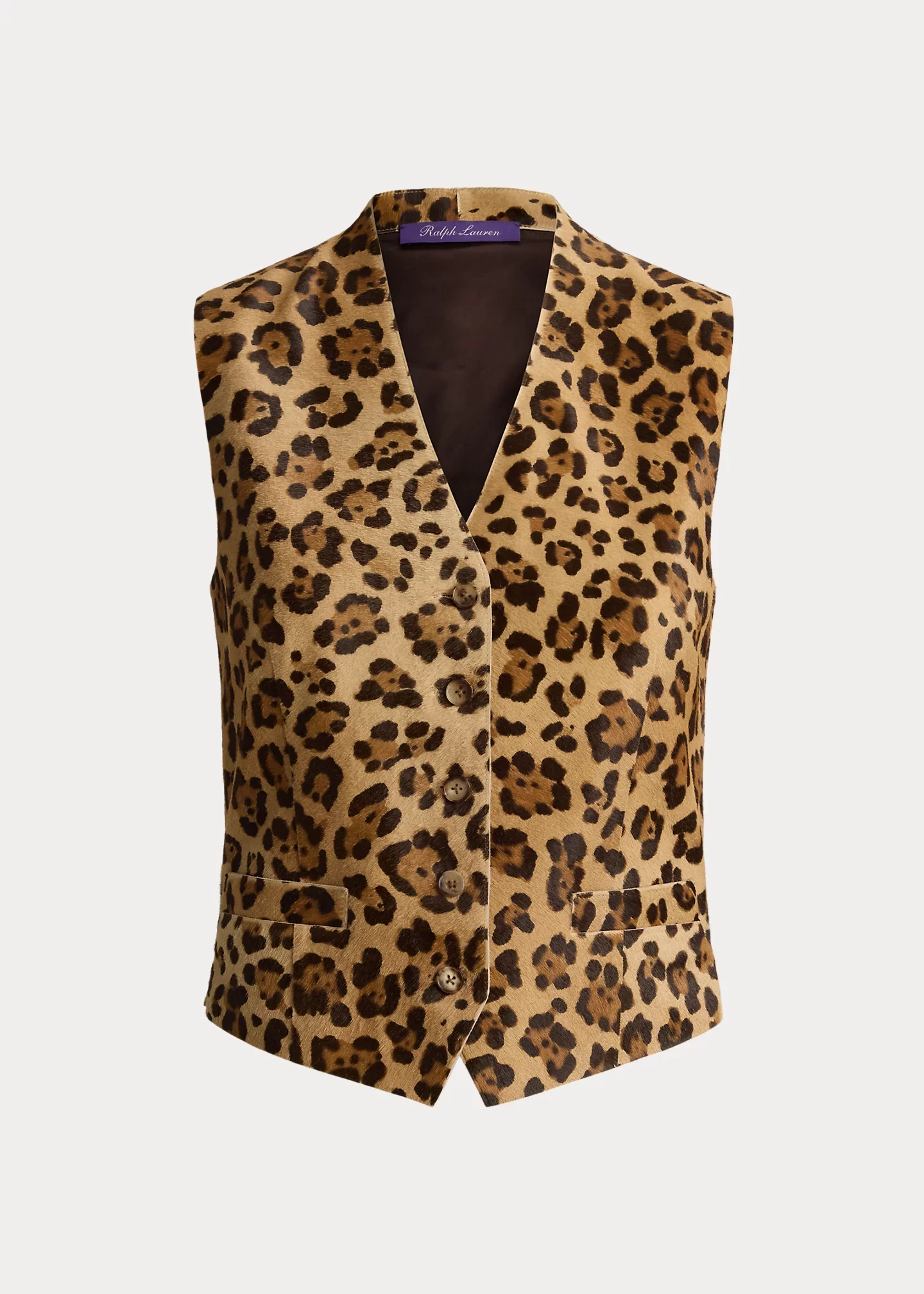 Brennen Leopard-Print Haircalf Vest - 1