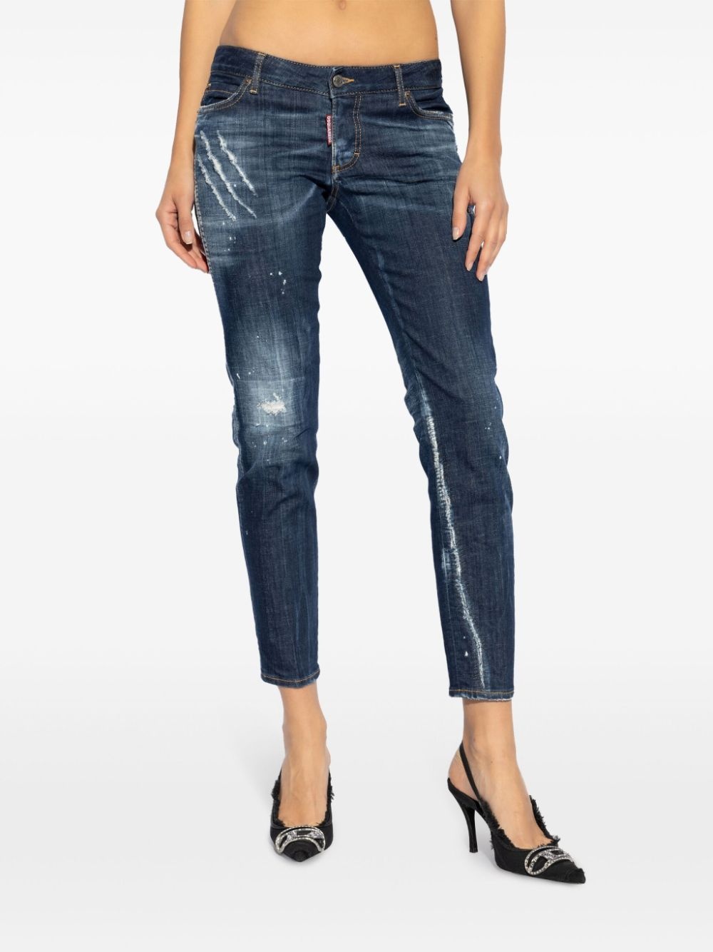logo-patch cotton jeans - 3