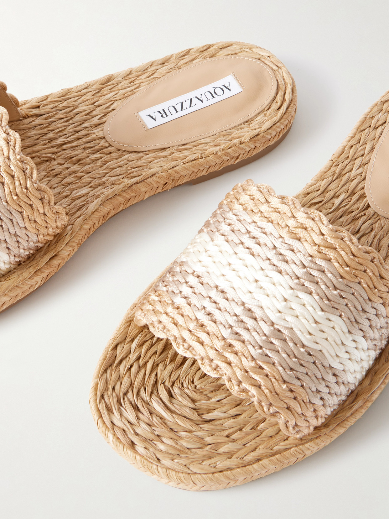 Playa Striped Woven Metallic Raffia Sandals - 4