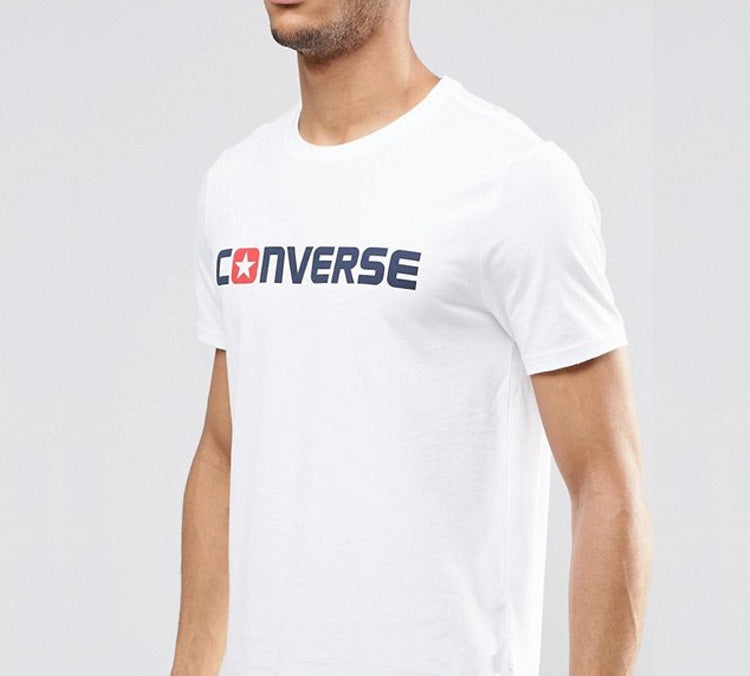 Men's Converse Pure Cotton Alphabet Short Sleeve White 10001970-A01 - 3