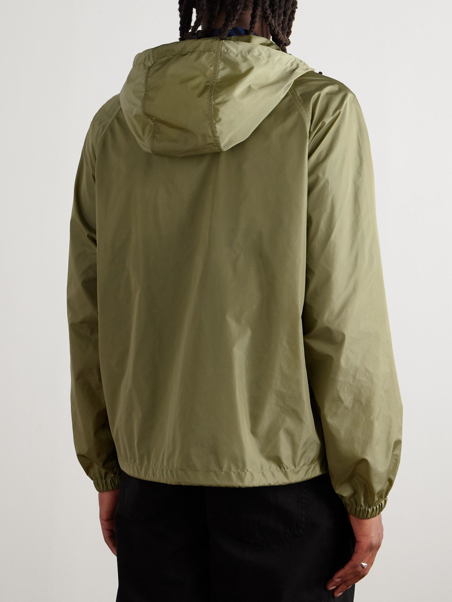 Logo-Appliquéd Hooded Shell Jacket Green - 3