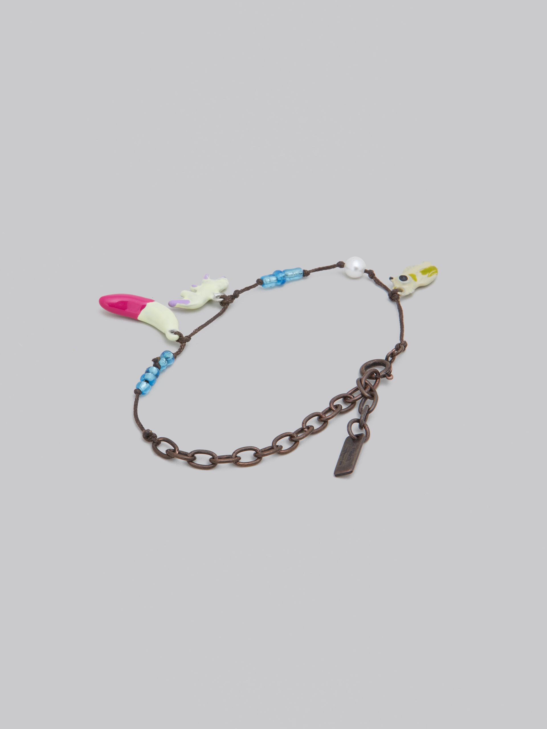 MARNI X NO VACANCY INN - ANKLET WITH PINK AND YELLOW PENDANTS - 3