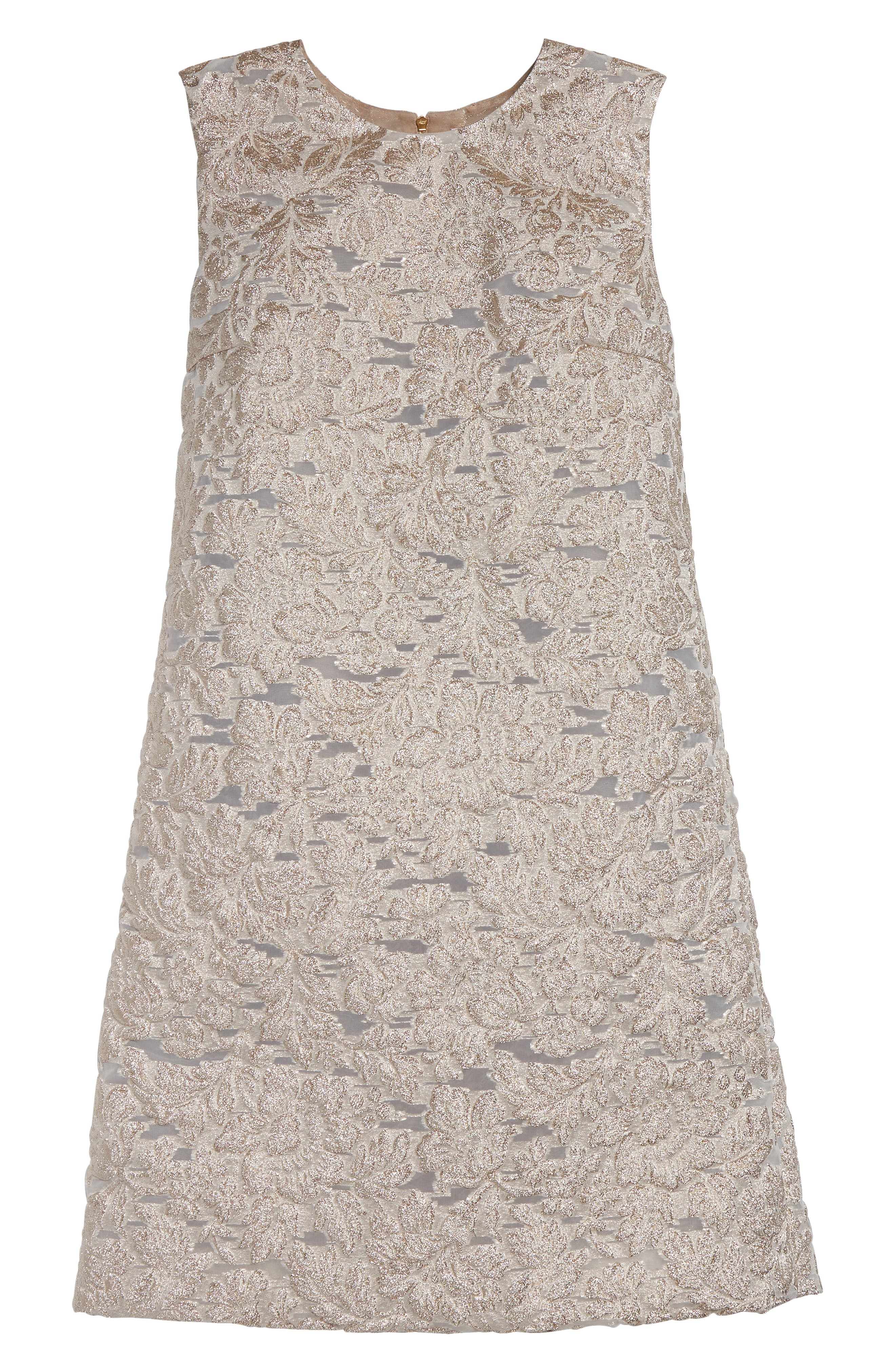 Carolina Herrera Metallic Fil Coupé Shift Cocktail Dress in Gold at Nordstrom - 5