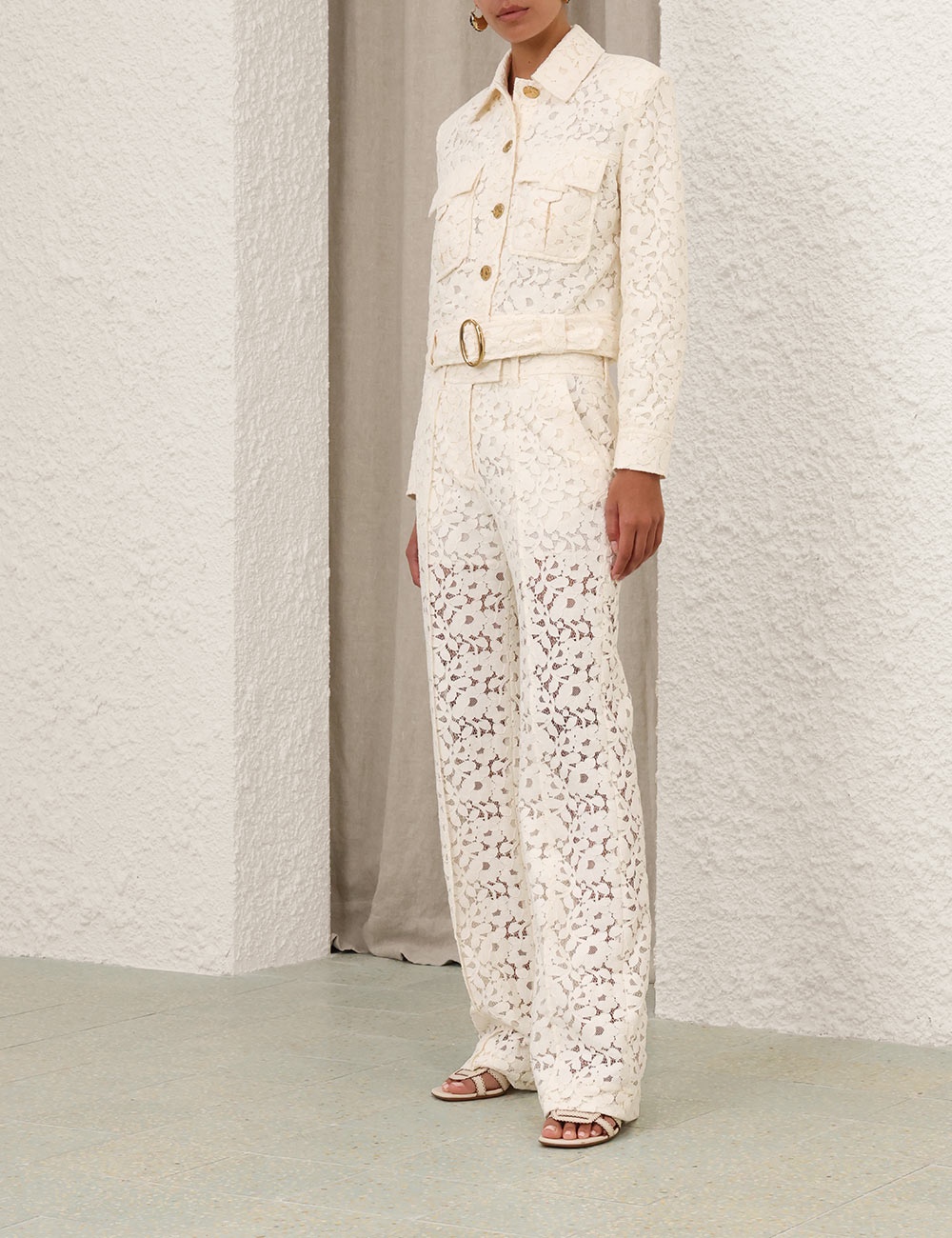 ILLUMINATE LACE CROPPED JACKET - 8