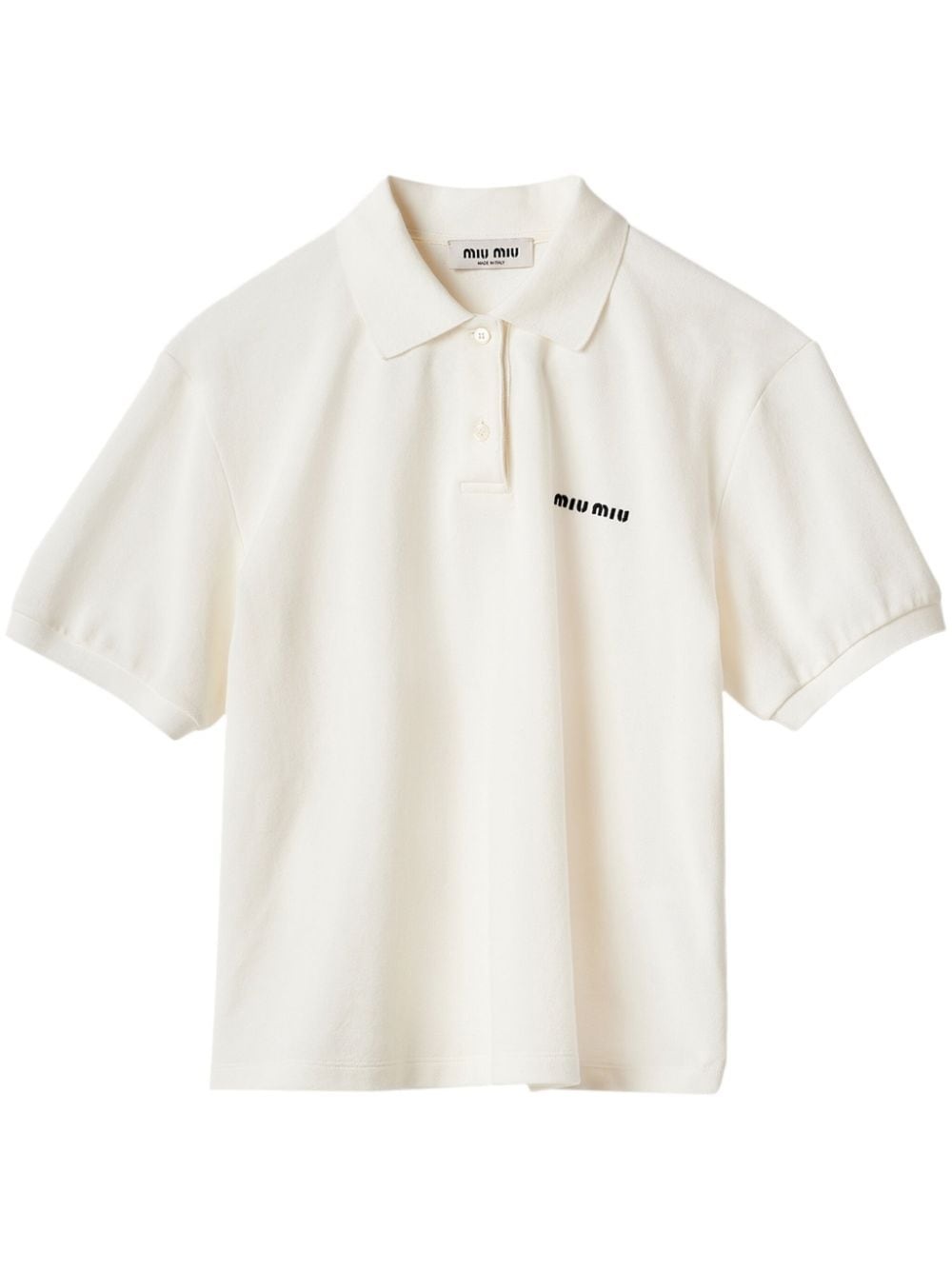 logo-embroidered cotton polo shirt - 1