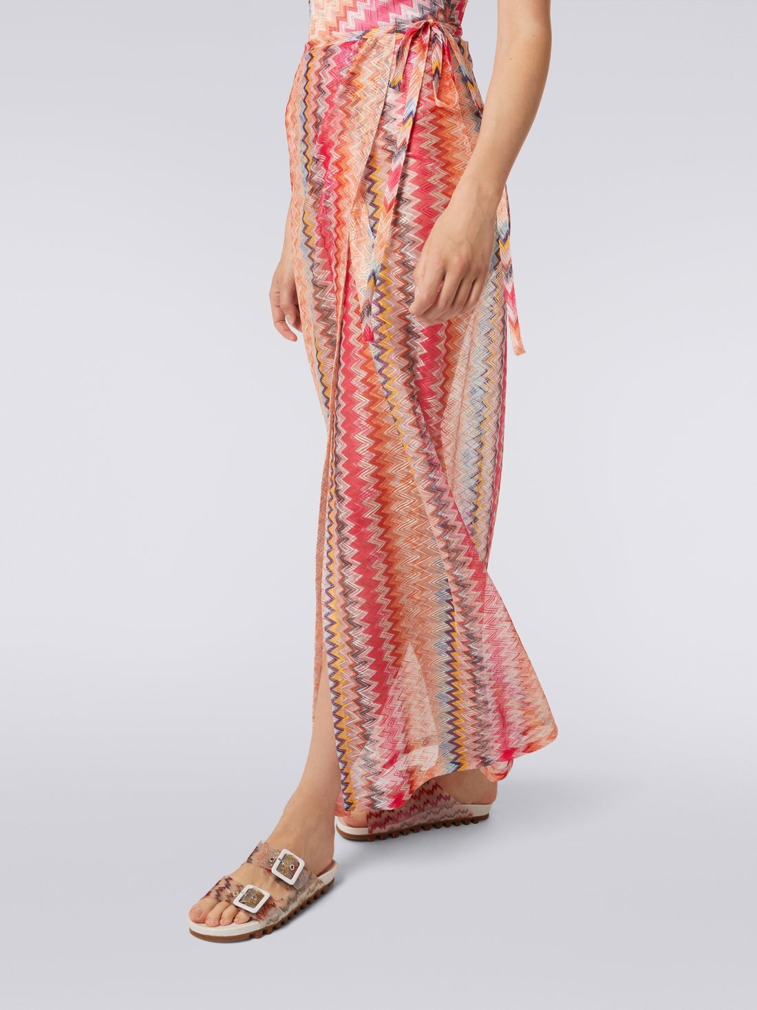 Long chevron tulle cover up skirt - 5
