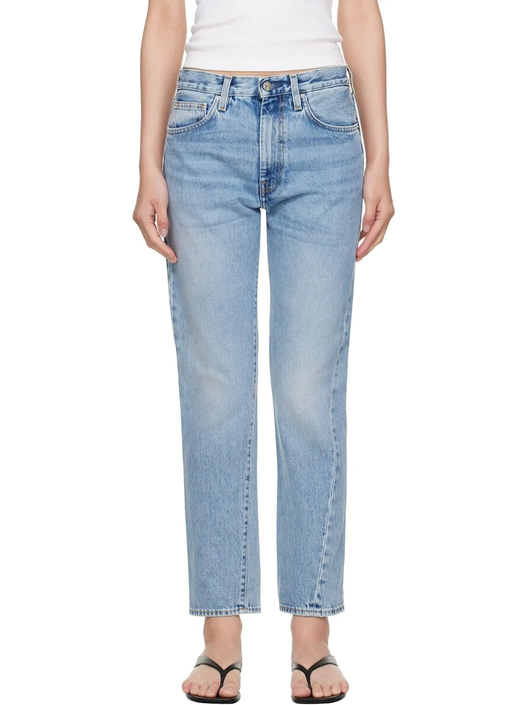 Blue Twisted Seam Jeans - 1