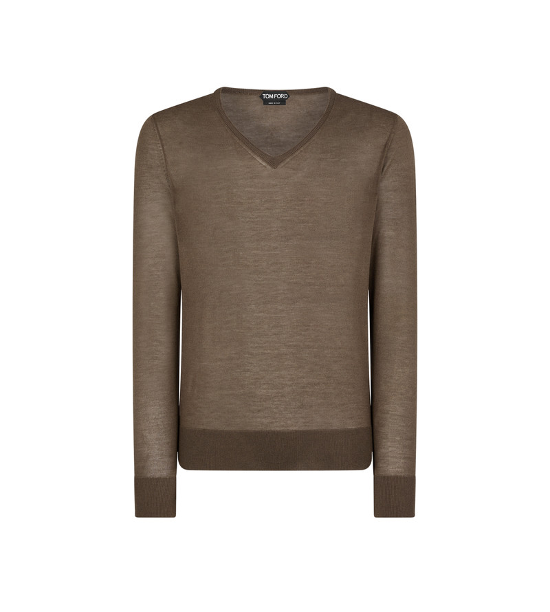 SILK CASHMERE V NECK SWEATER 1