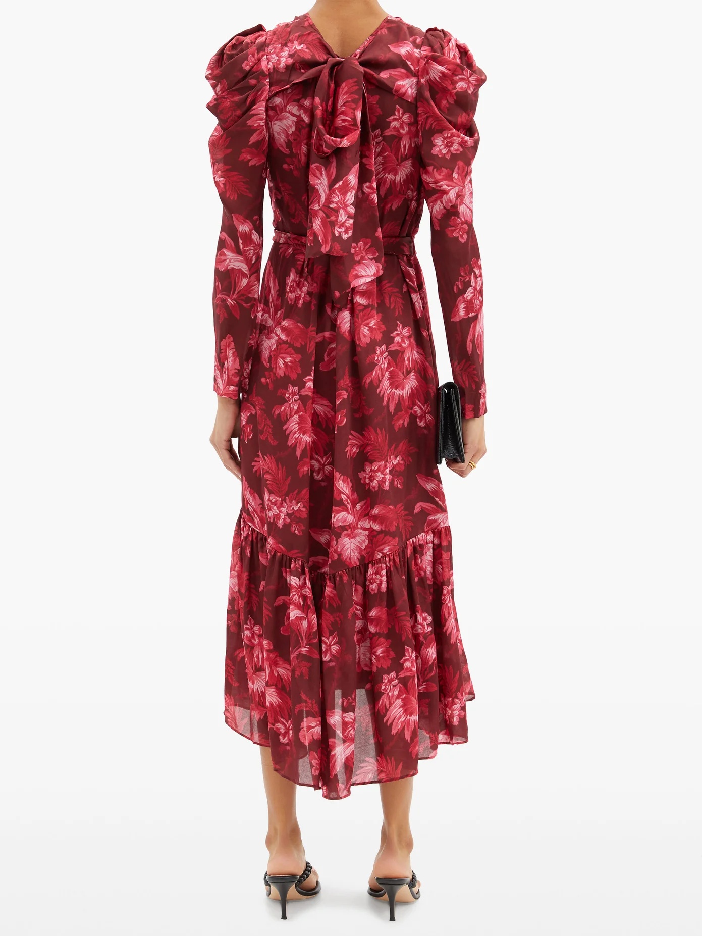 Ladybeetle floral-print crepe midi dress - 5