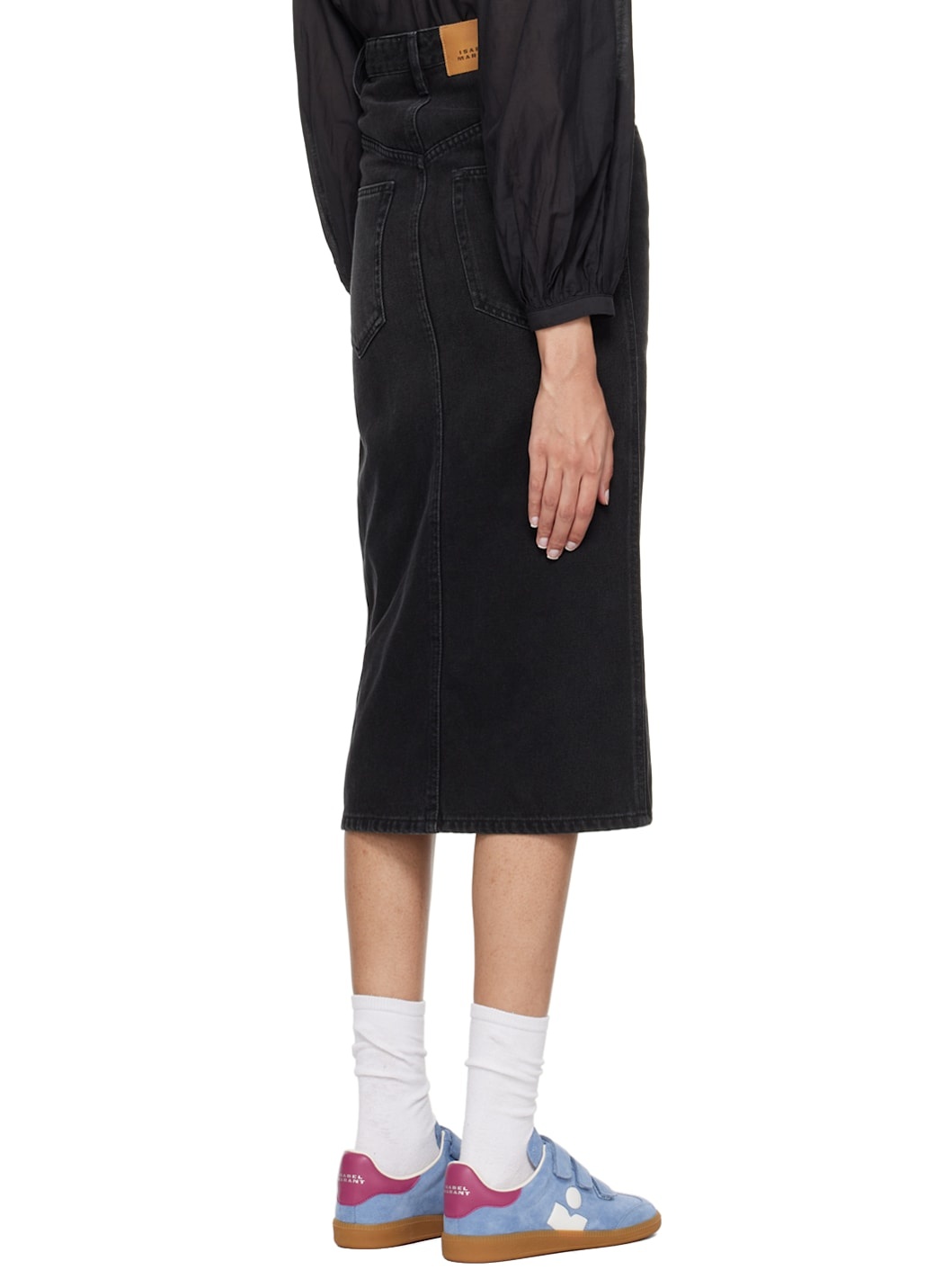 Black Vandy Denim Midi Skirt - 3