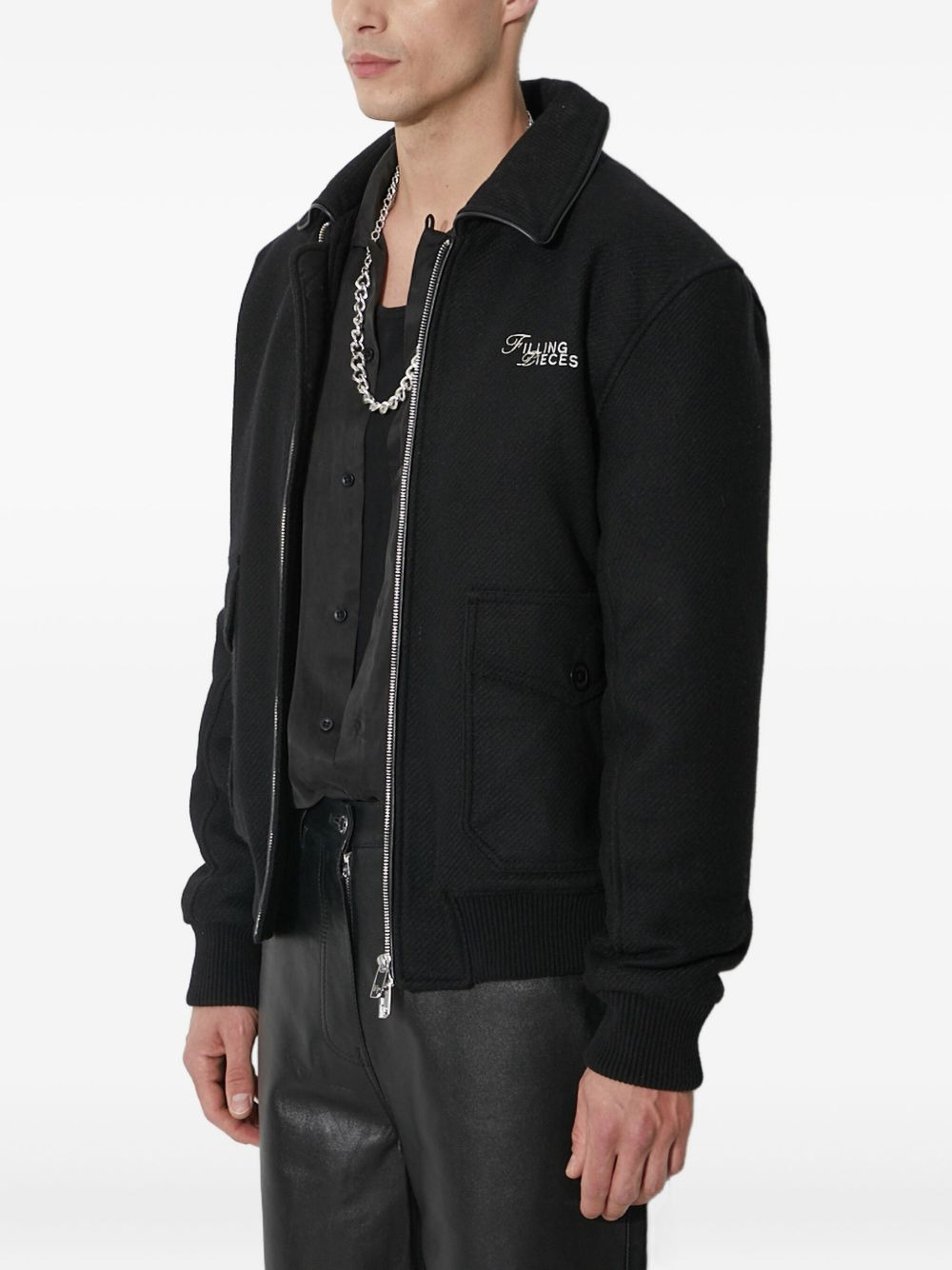 embroidered zip-front jacket - 3