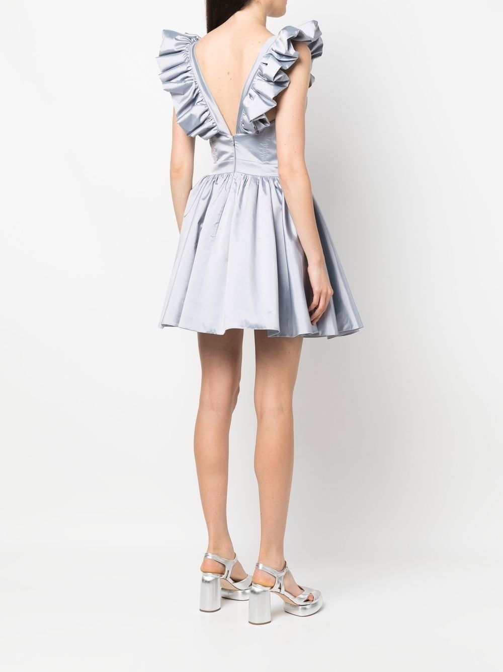 ruffle-detail silk mini dress - 4
