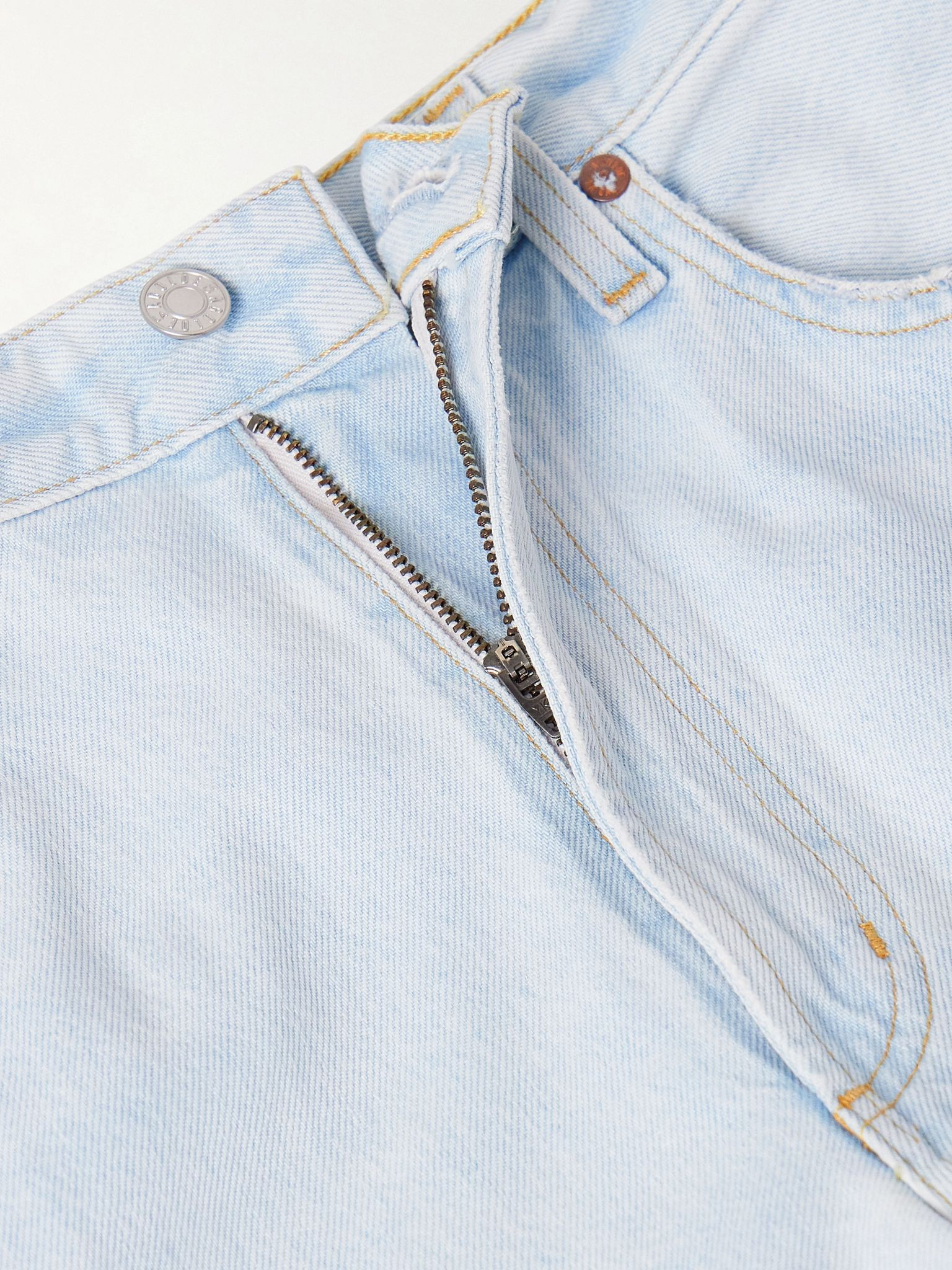 Low Curve frayed mid-rise wide-leg jeans Light denim - 4