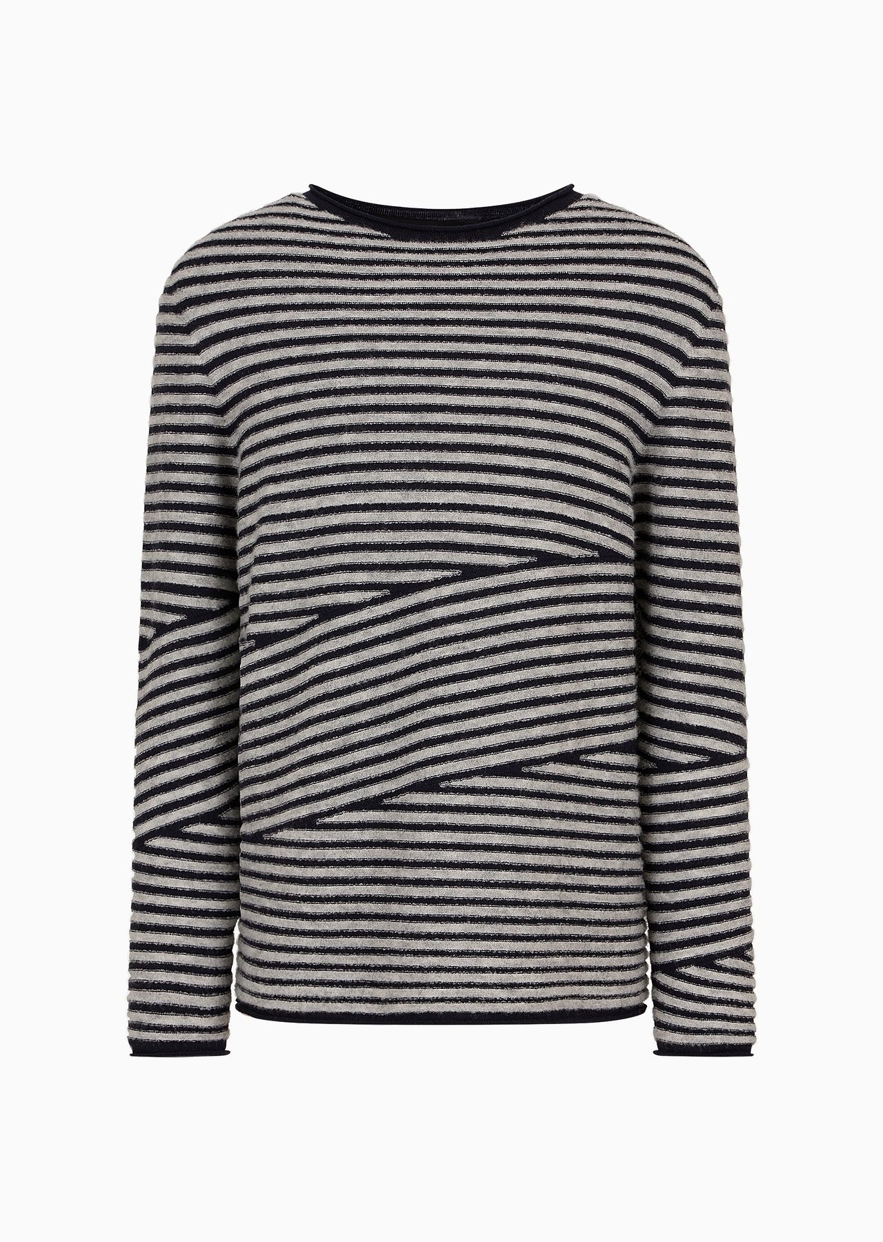 Crew-neck jumper in virgin wool, cashmere and bouclé silk - 1