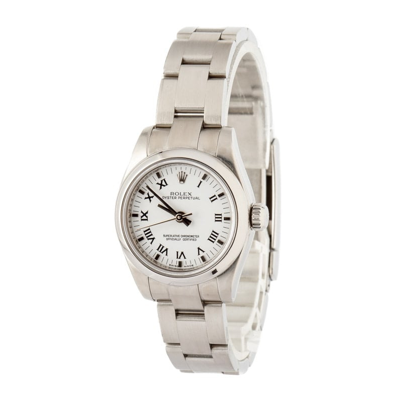 Ladies Rolex Oyster Perpetual 176200 White Roman Dial - 2