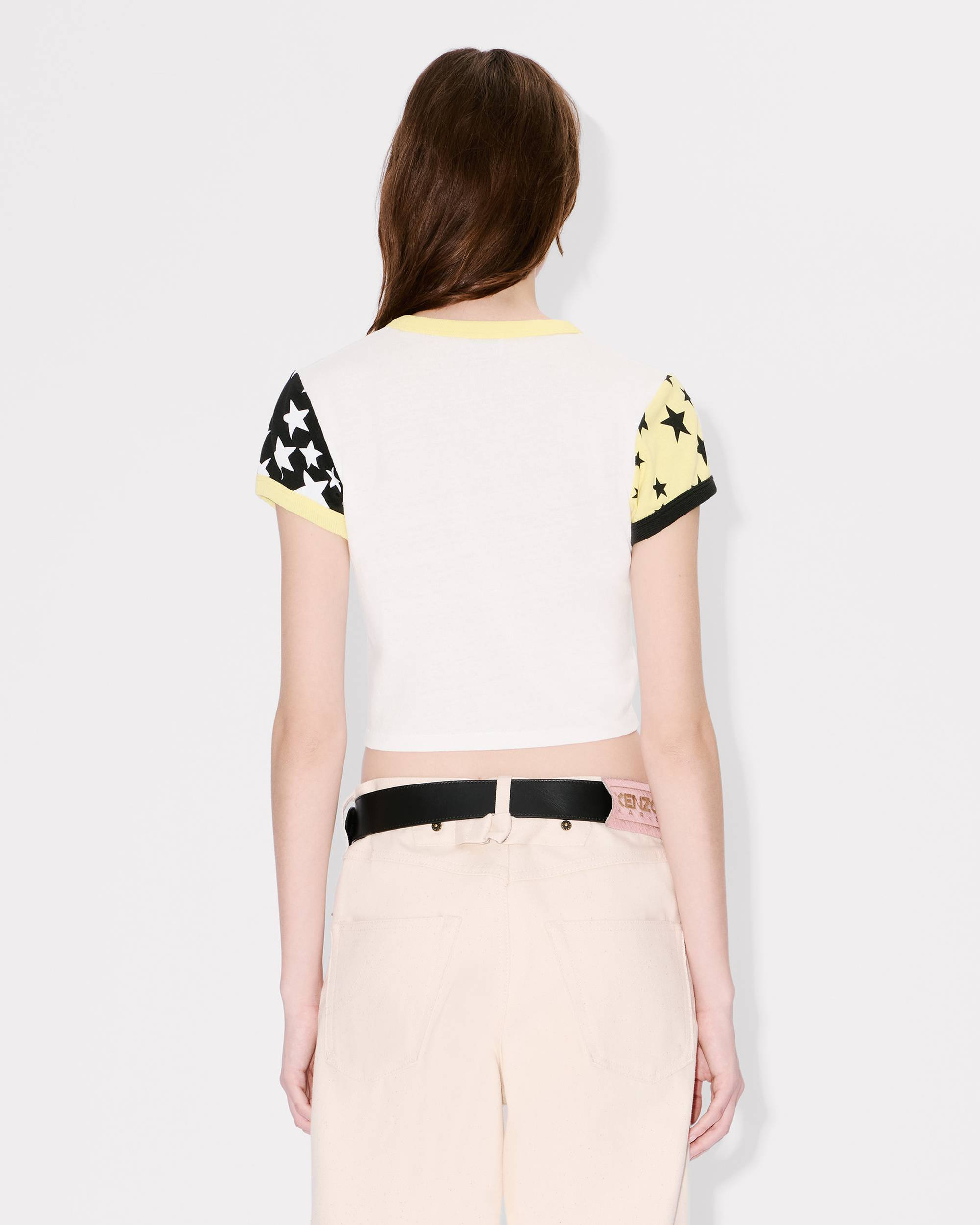 'KENZO Cartoon' cropped ringer T-shirt in cotton - 4