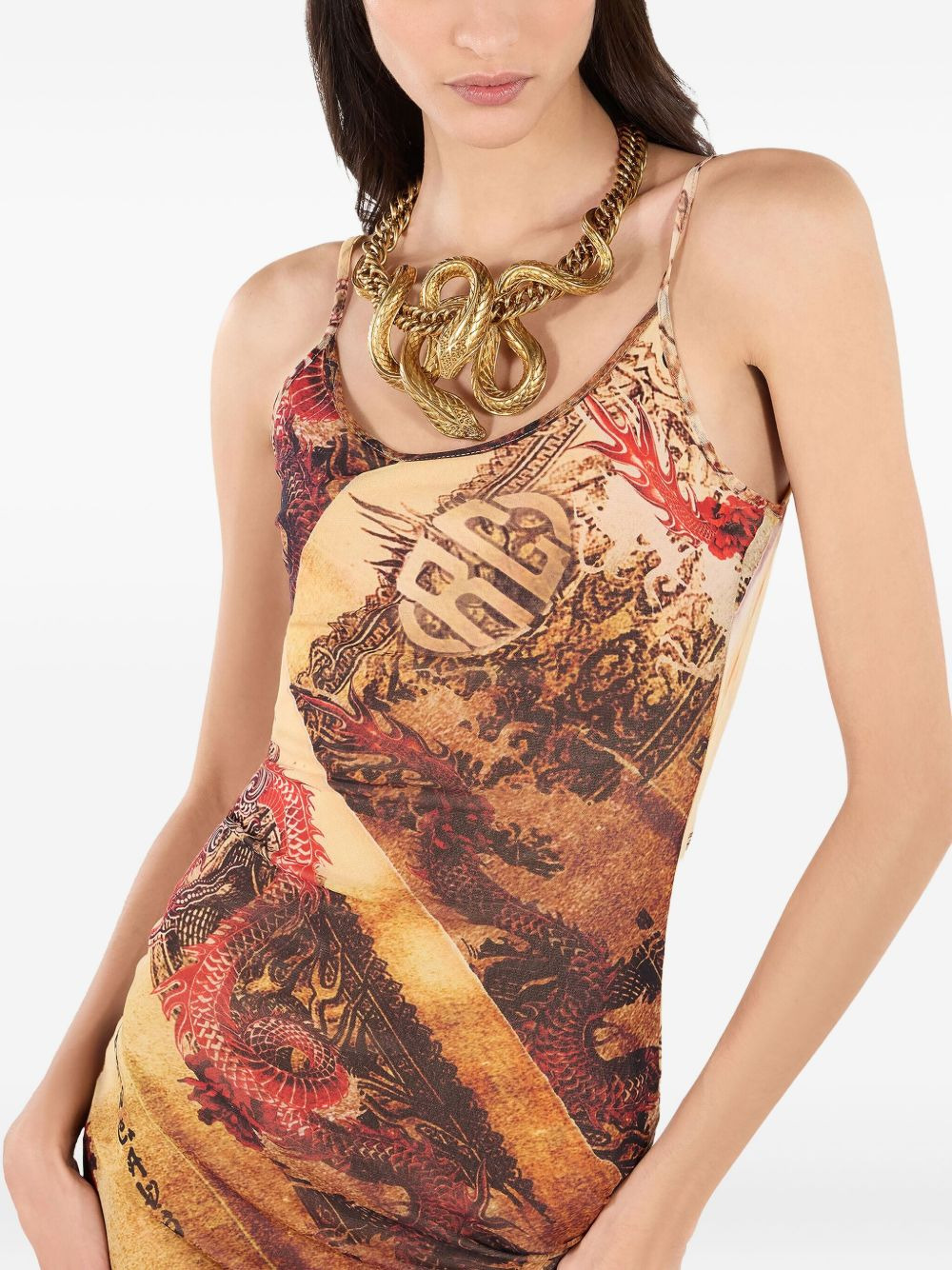 graphic-print dress - 6