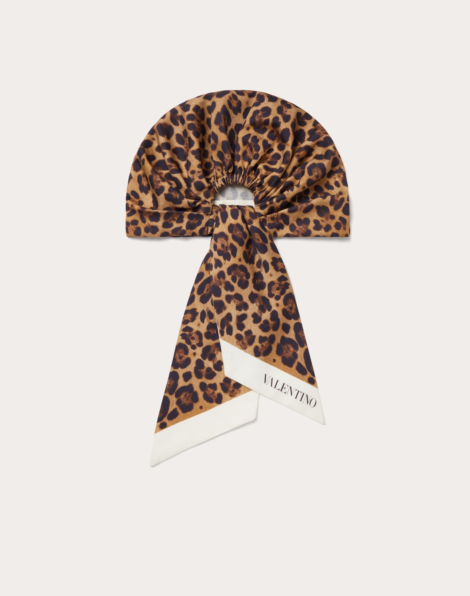 VALENTINO ESCAPE ANIMALIER PRINT HEADBAND IN COTTON AND SILK - 3