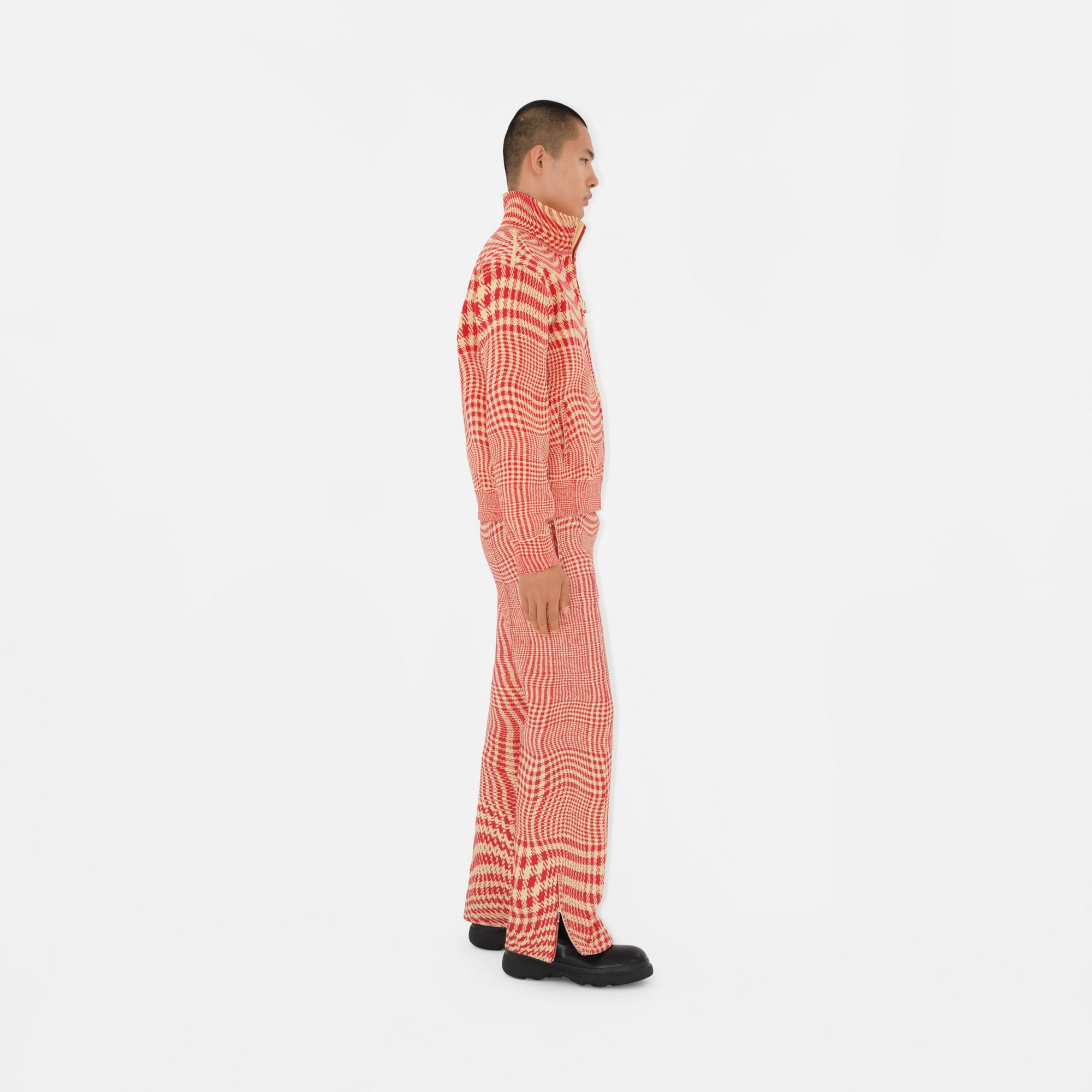 Warped Houndstooth Nylon Blend Track Pants - 3