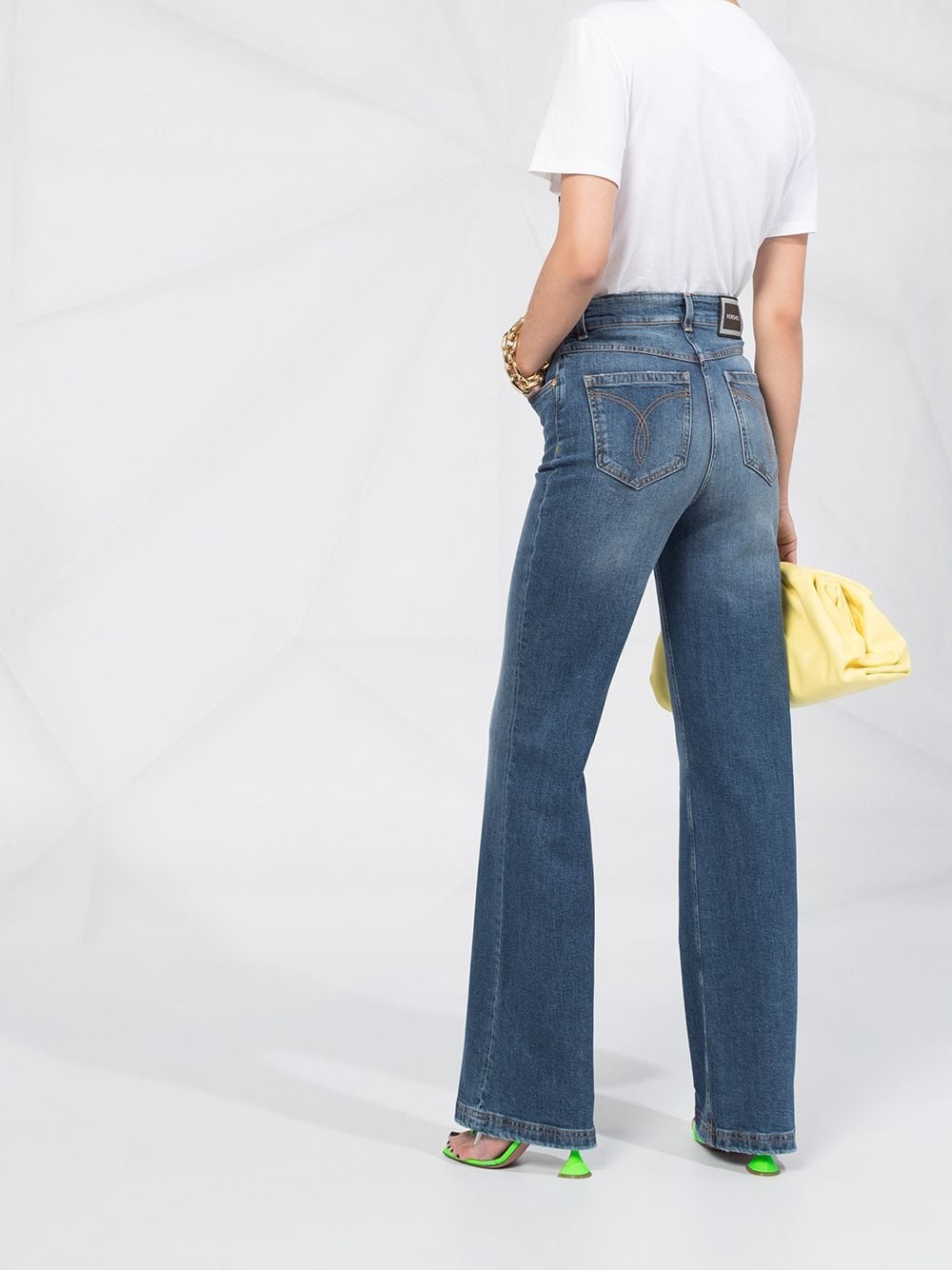 faded-effect flared jeans - 6