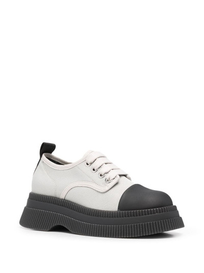 GANNI Creepers canvas lace-up Derby shoes outlook