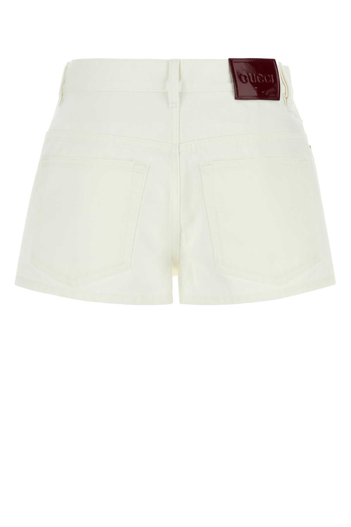 Gucci Women White Denim Shorts - 2
