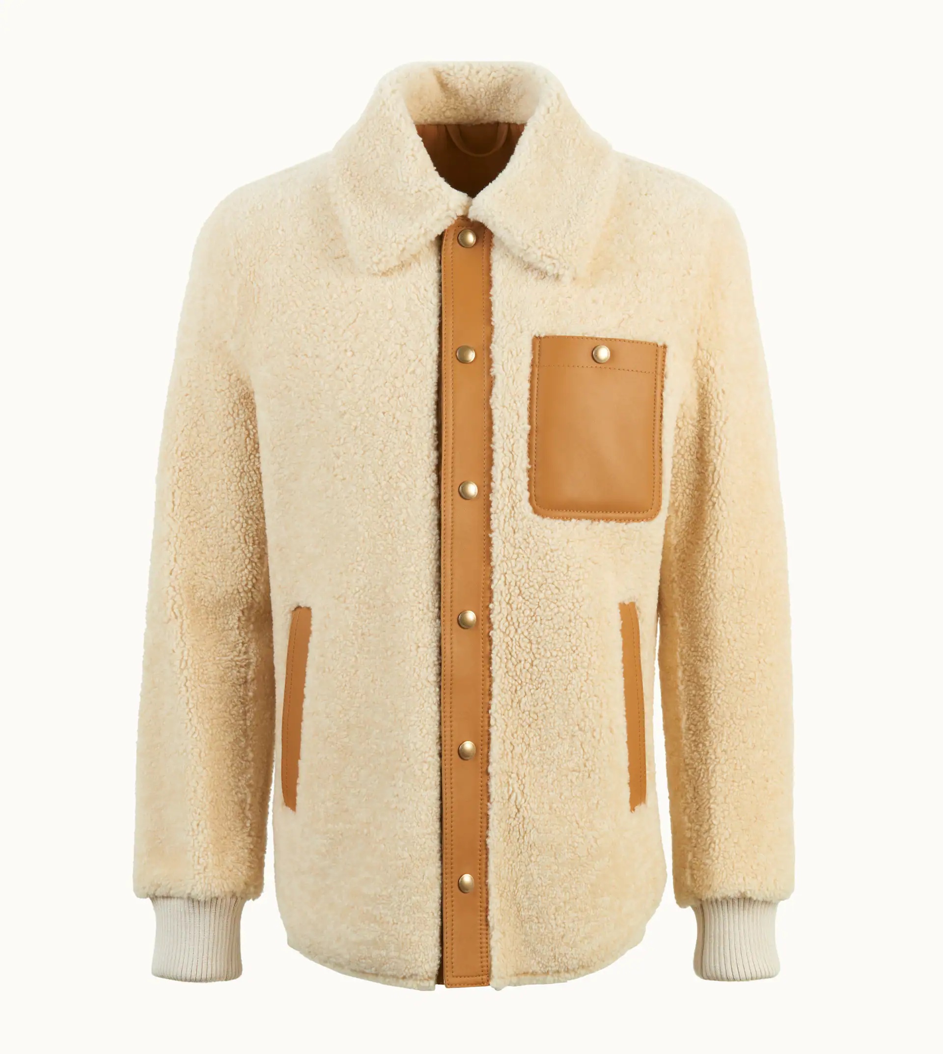 JACKET IN SHEARLING - BEIGE - 1
