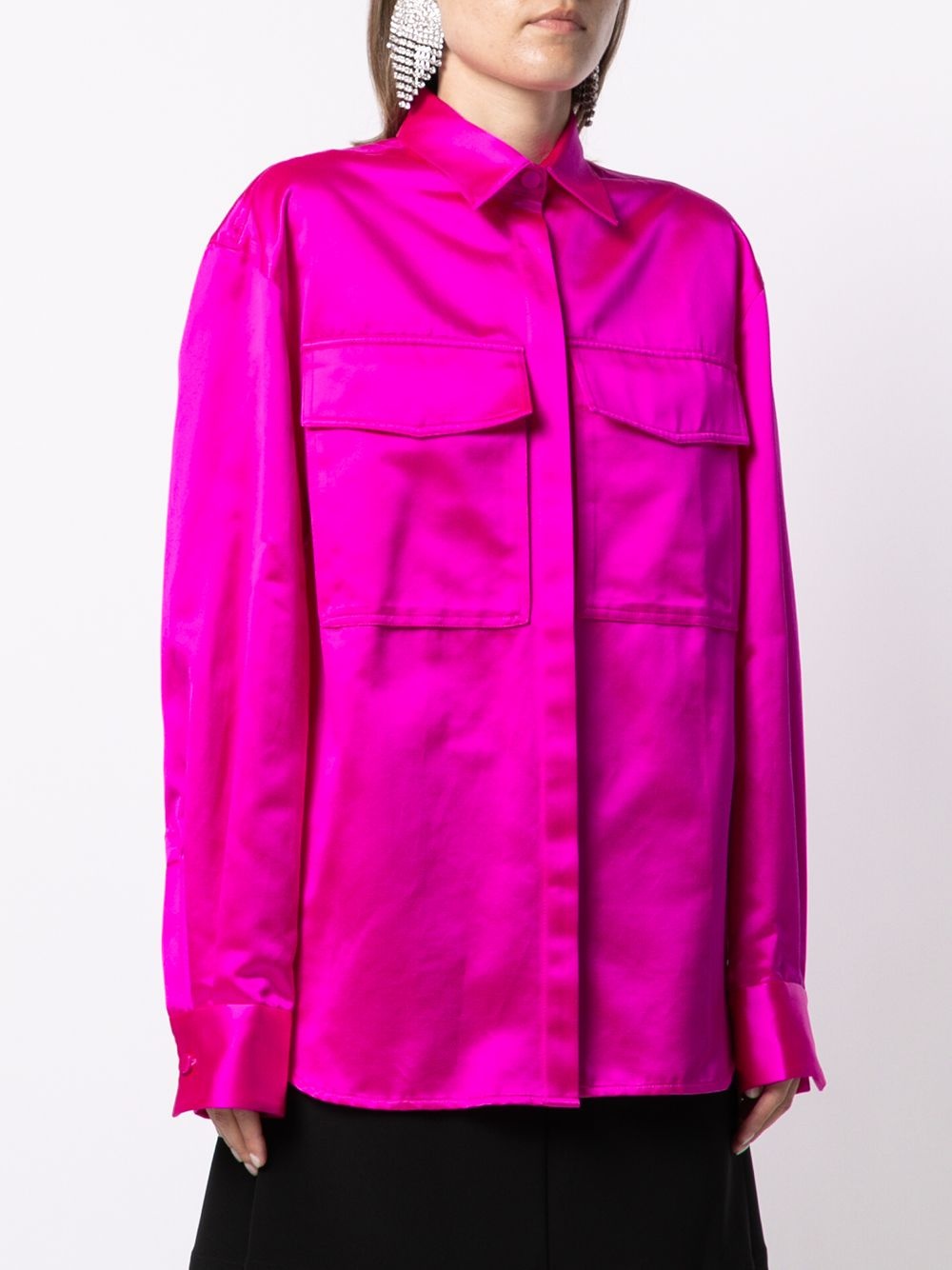 Duchesse satin boxy shirt - 3