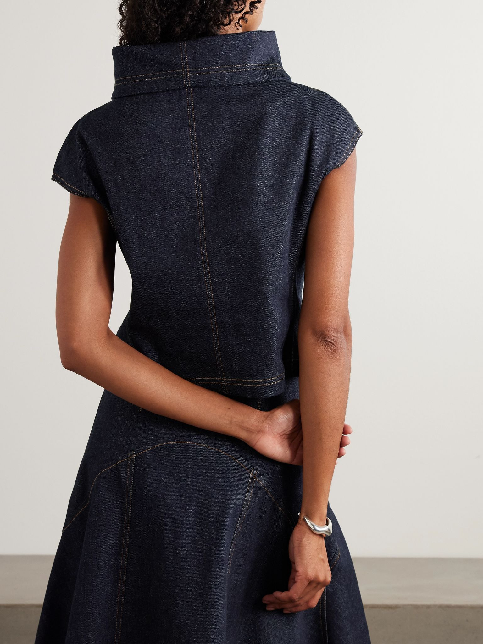 Pasante de-Nîmes embroidered denim top Dark denim - 4