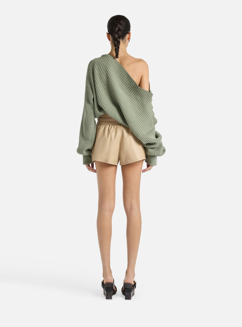 Lambskin utility shorts 3