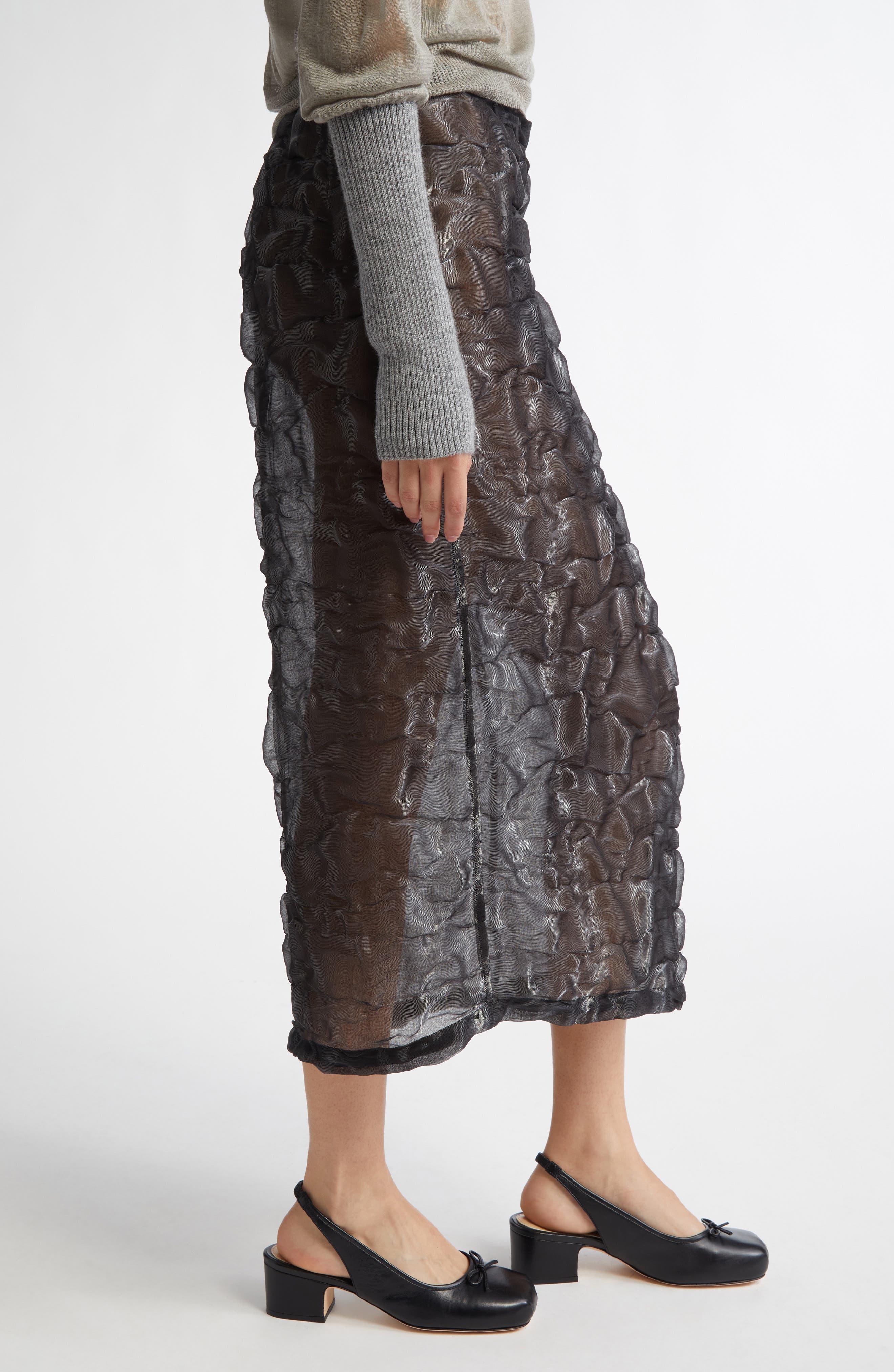 Paloma Wool Aoi Crinkled Midi Skirt in Grey at Nordstrom - 4