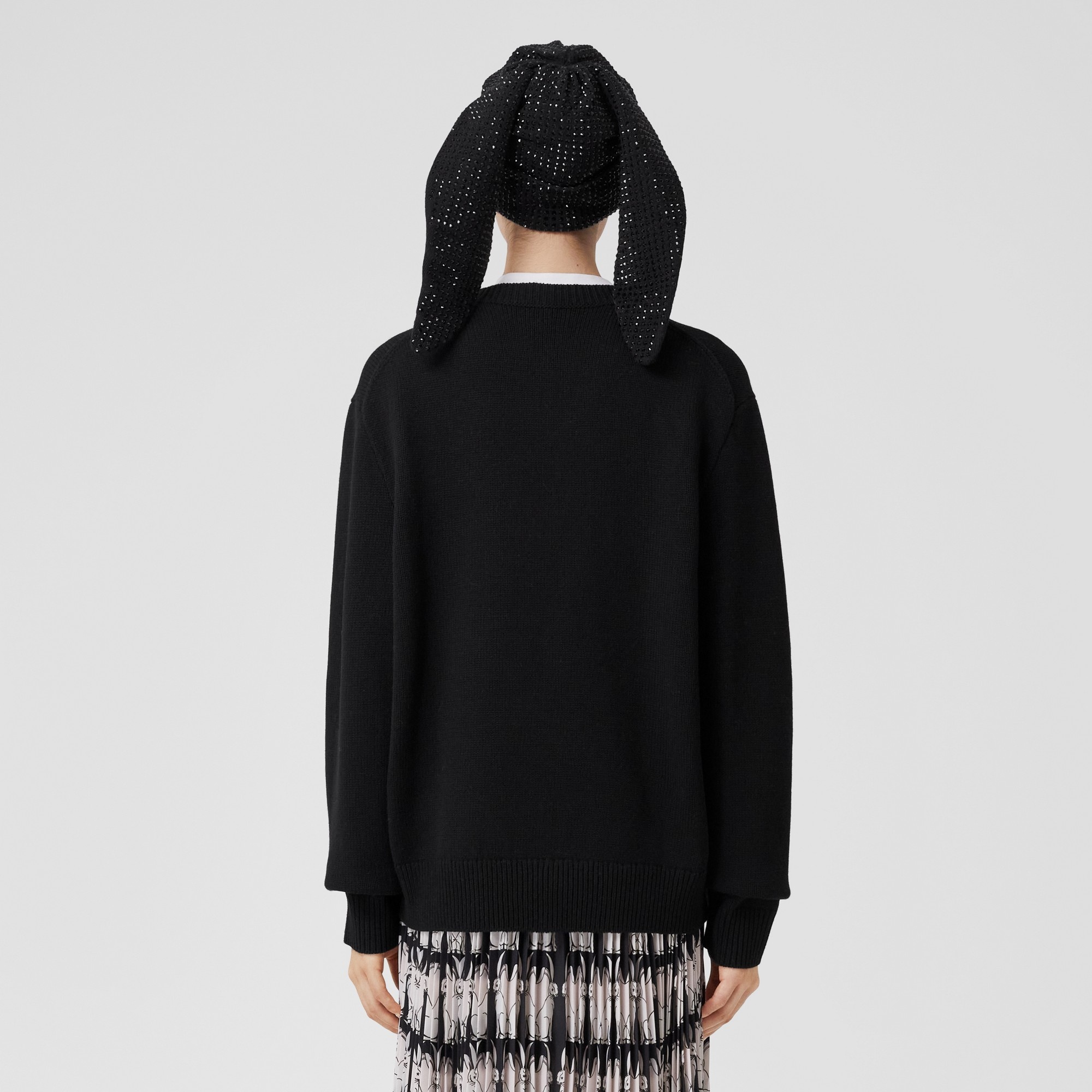 Rabbit Intarsia Wool Oversized Sweater - 3