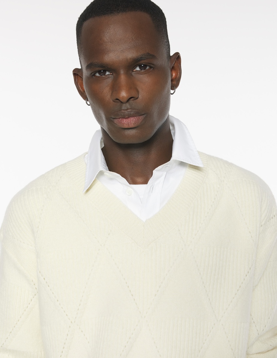 TEXTURED WOOL ARGYLE JUMPER - 5