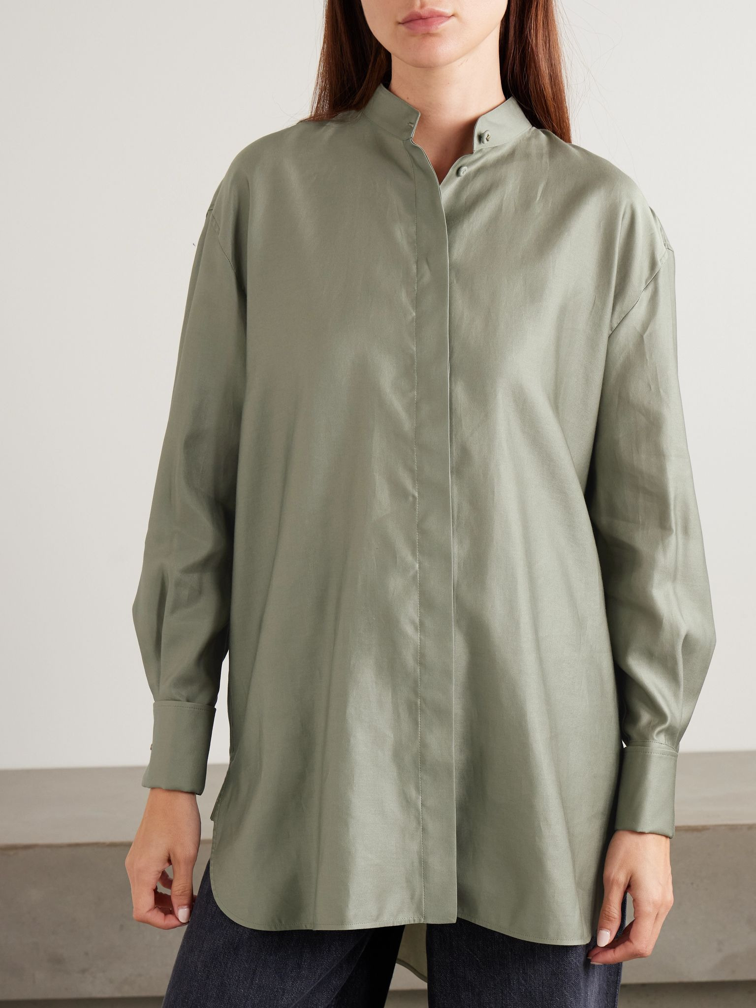 Anta cotton shirt Sage green - 3