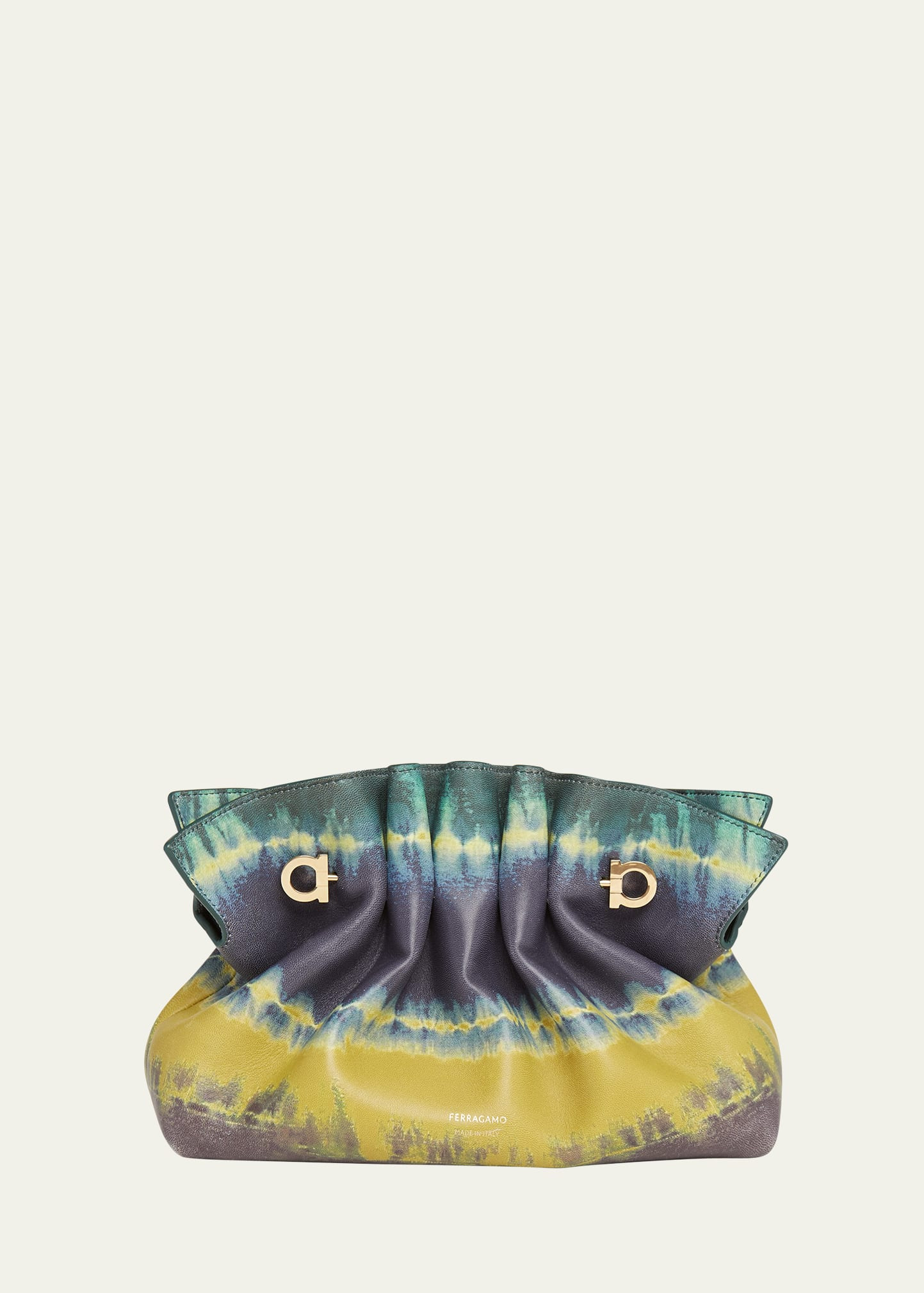Piercing Tie-Dye Printed Leather Shoulder Bag - 1